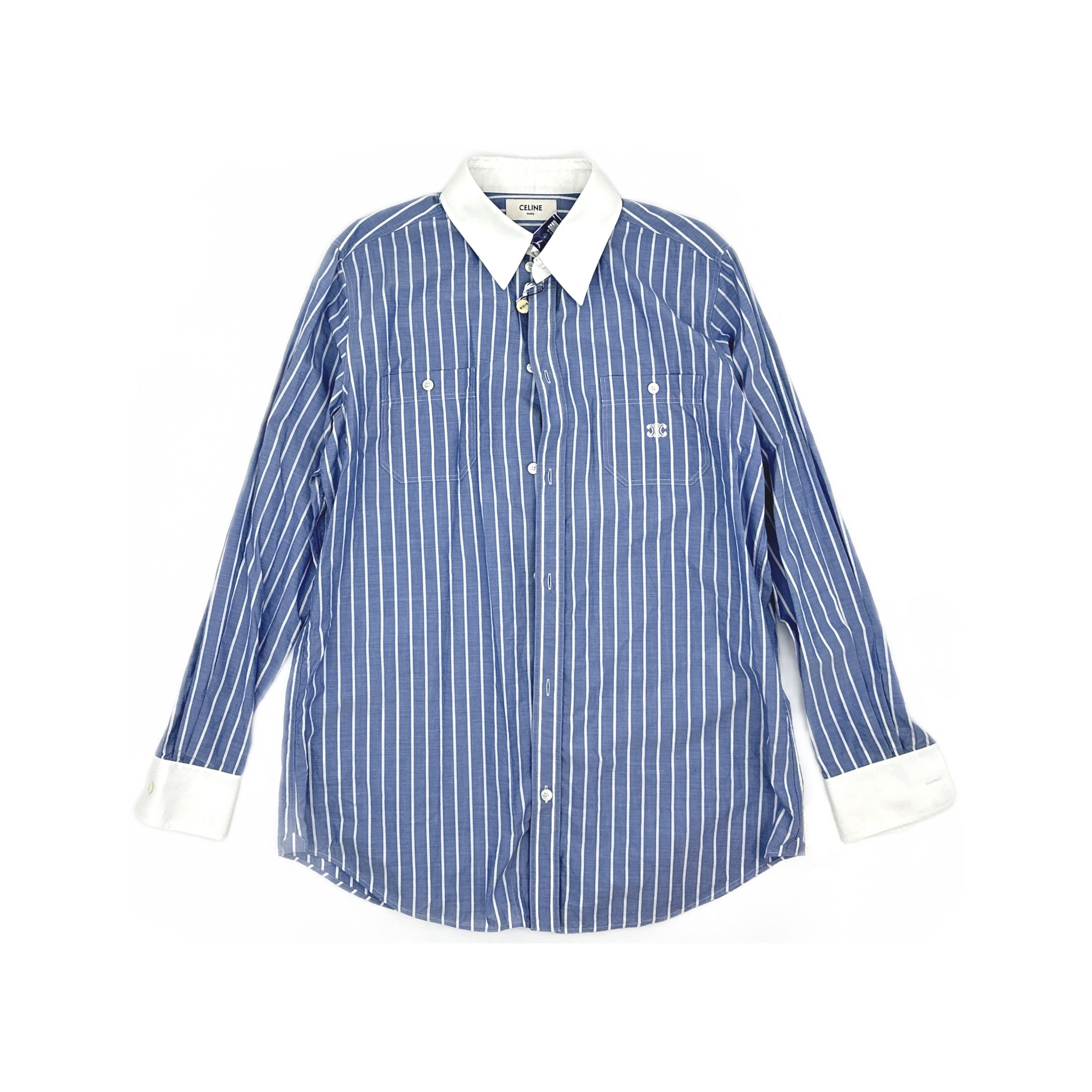 Celine Celine Striped Button Up Shirt Size 38 Size XS / US 0-2 / IT 36-38 - 1 Thumbnail