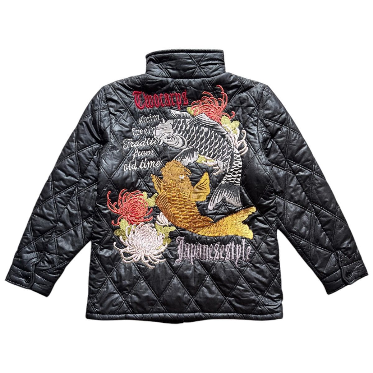 Vintage Vintage tmocarps koi puffer japanese style Sukajan jacket Size US L / EU 52-54 / 3 - 2 Thumbnail