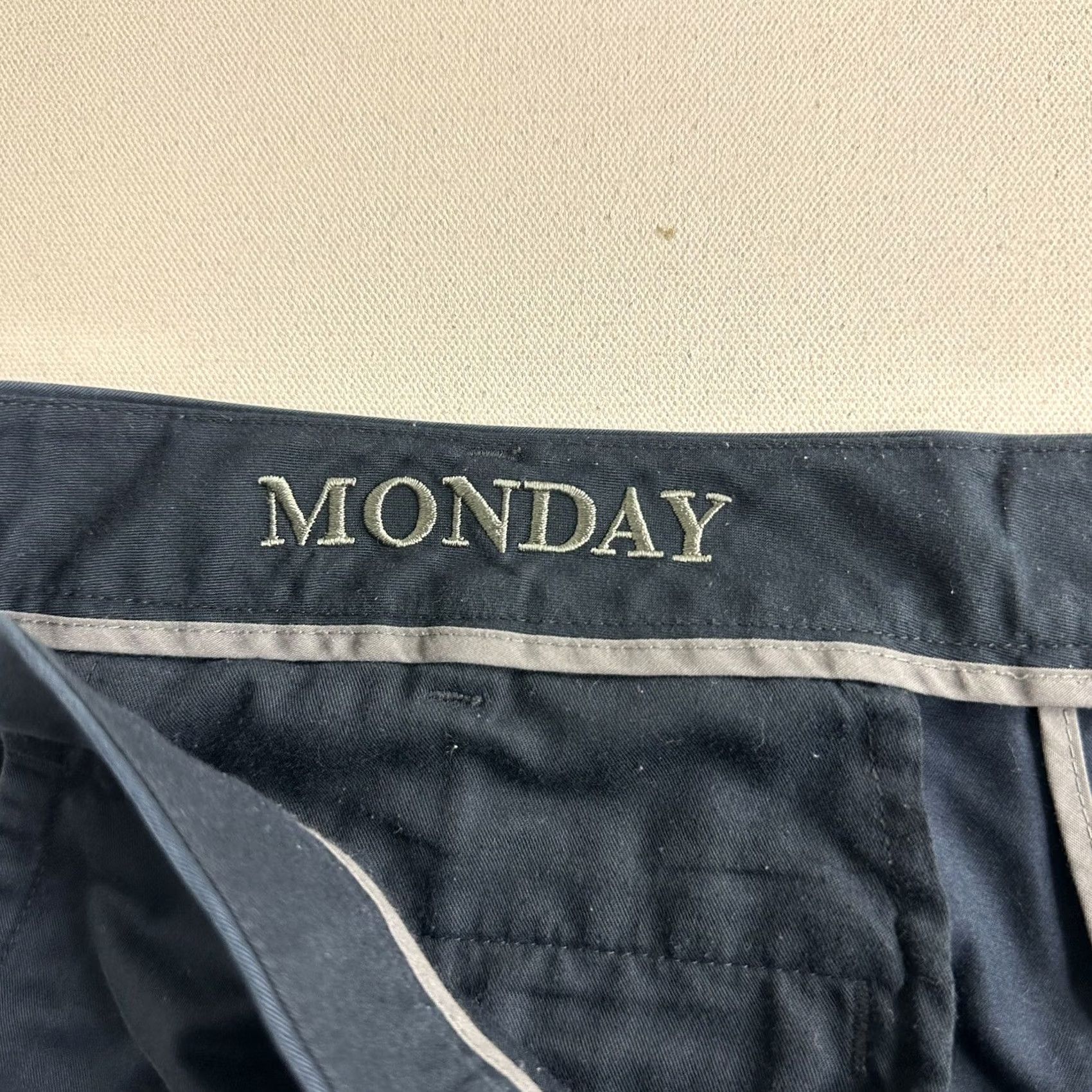 Bonobos Bonobos Pants Mens 35 35x32 Navy Chino Slacks Monday Flat Front Straight Fit Size US 35 - 4 Thumbnail