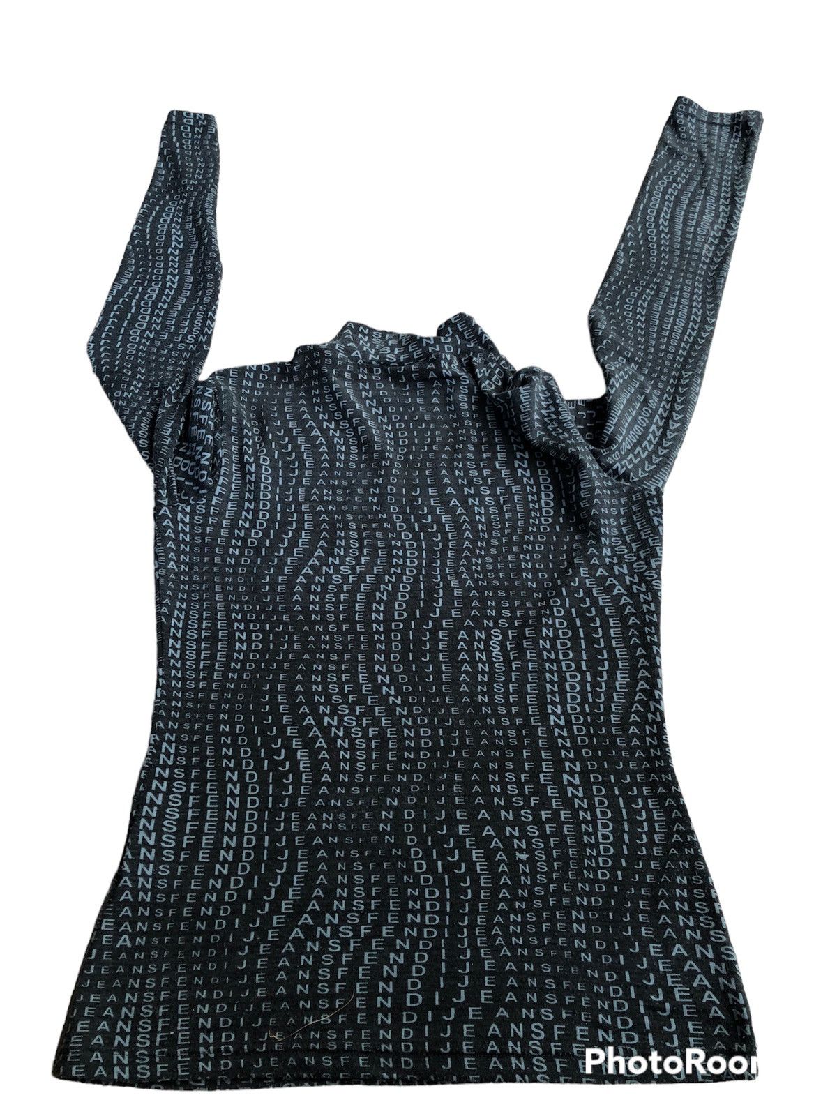 image of Fendi Turtle Neck Monogram Long Sleeve in Black, Men's (Size Medium)