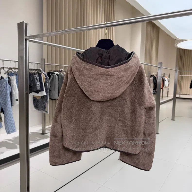 Hermes Hermes Brown alpaca wool hooded cotton coat Size XXS / US 00 / IT 34 - 4 Thumbnail