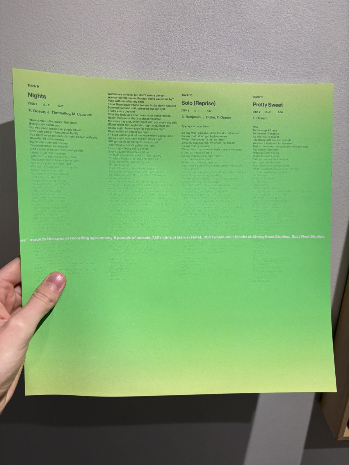 Frank Ocean Frank ocean Blond lyric poster Size ONE SIZE - 5 Thumbnail