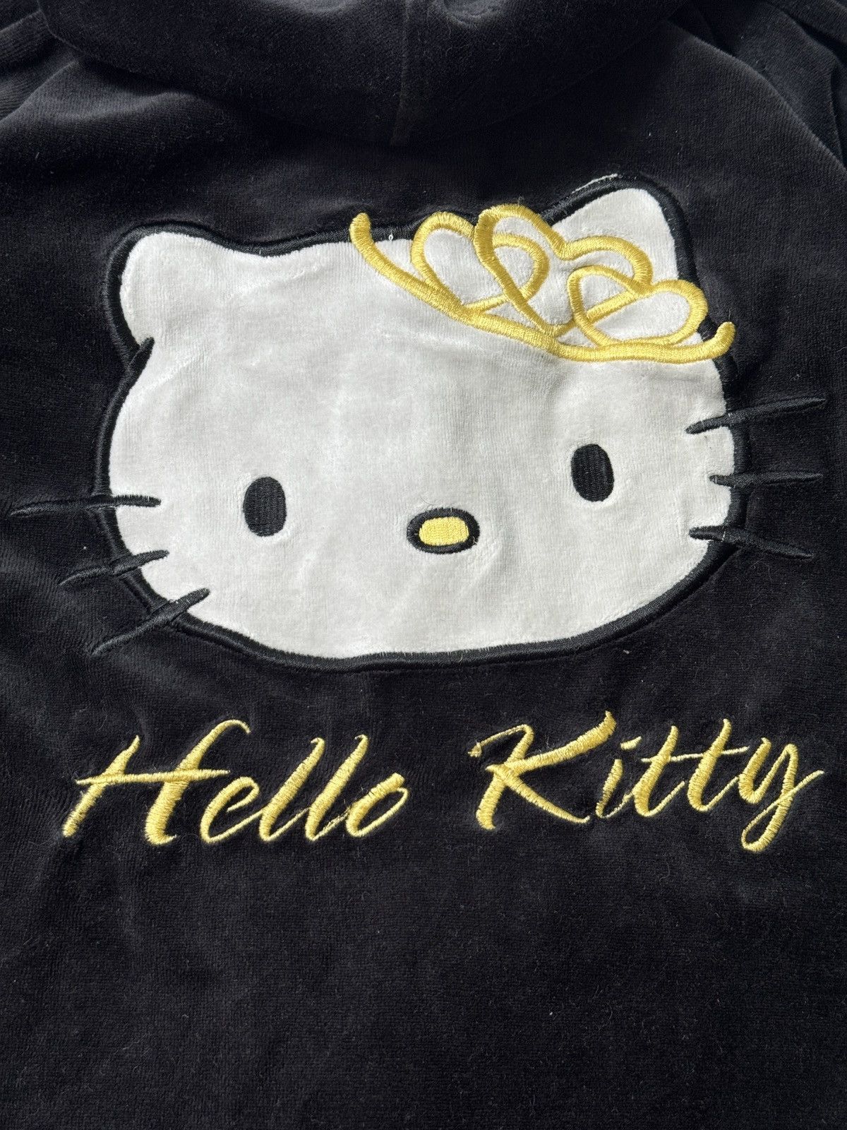Cartoon Network VINTAGE HELLO KITTY ANGEL 2000s VELOUR ZIP UP HOODIE Size S / US 4 / IT 40 - 4 Thumbnail