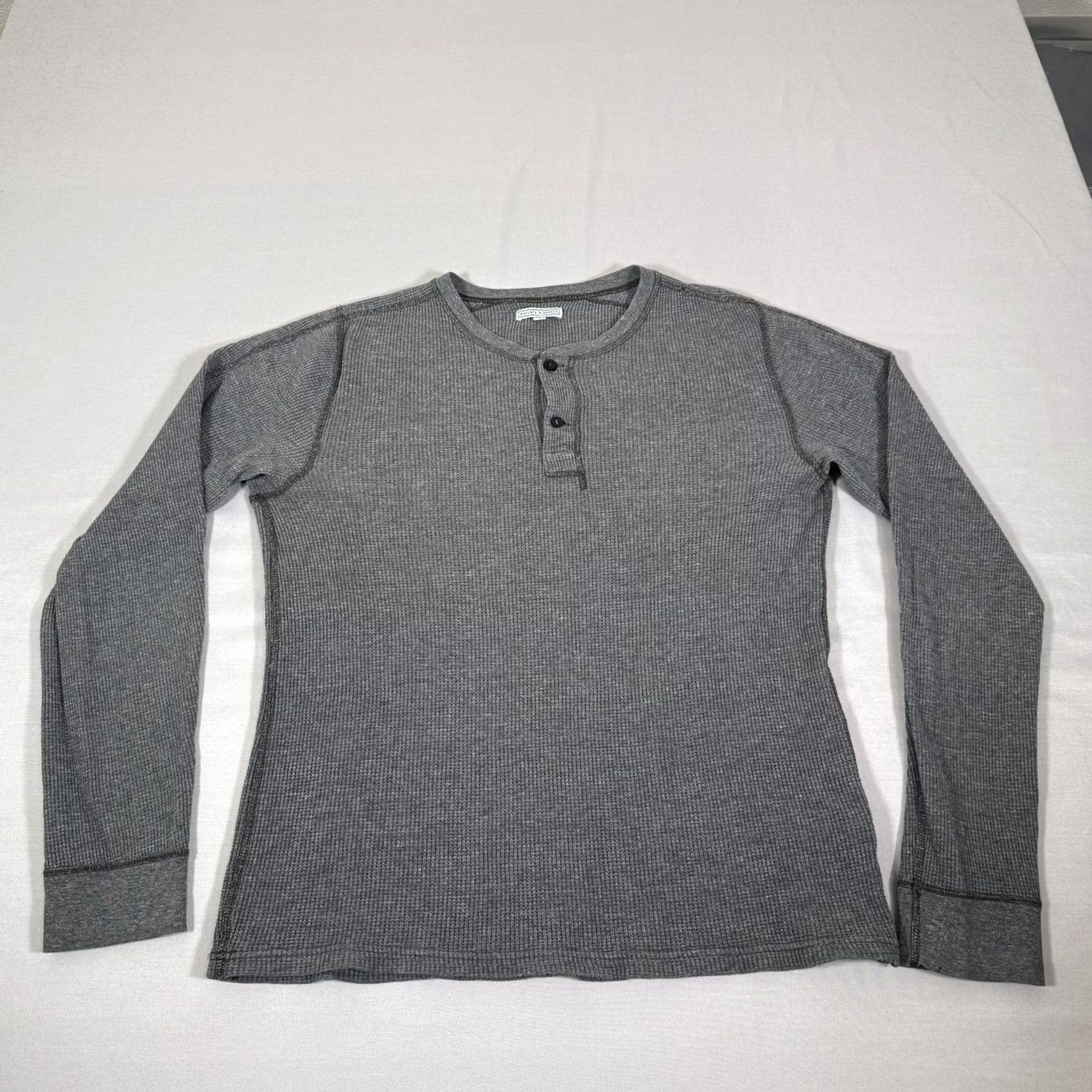 Wallace & Barnes Wallace & Barnes Shirt Mens M Gray Thermal Henley Long Sleeve Knit Cotton Size US M / EU 48-50 / 2 - 2 Thumbnail