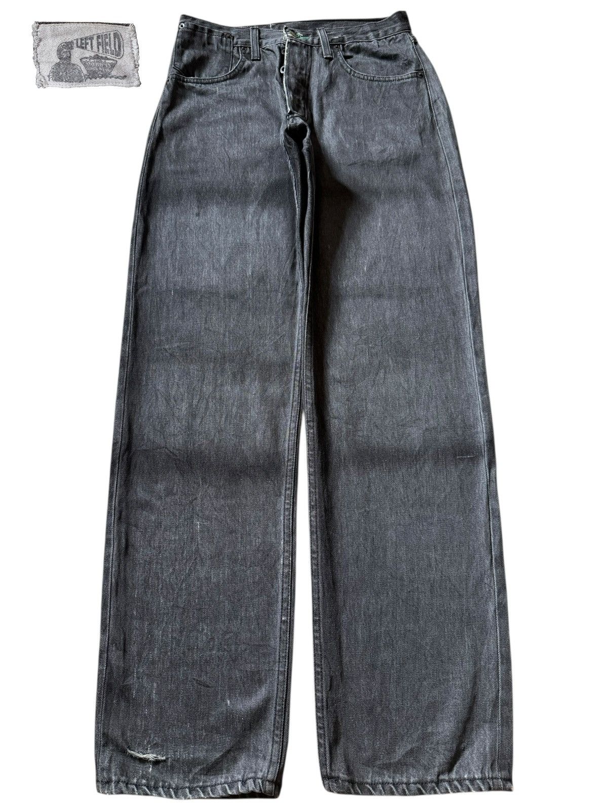 Left Field Nyc Vintage Left Field Button Fly Distress Selvedge Jeans Size US 29 - 1 Thumbnail