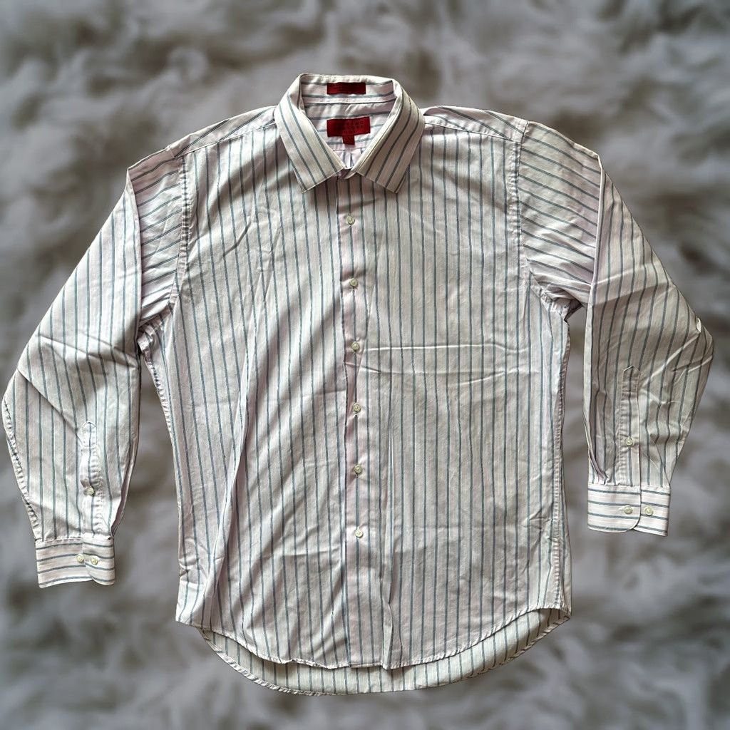 Pinko Bergamo Shirt Mens Large Pink Blue Striped Spread New York Filled Size US L / EU 52-54 / 3 - 1 Thumbnail
