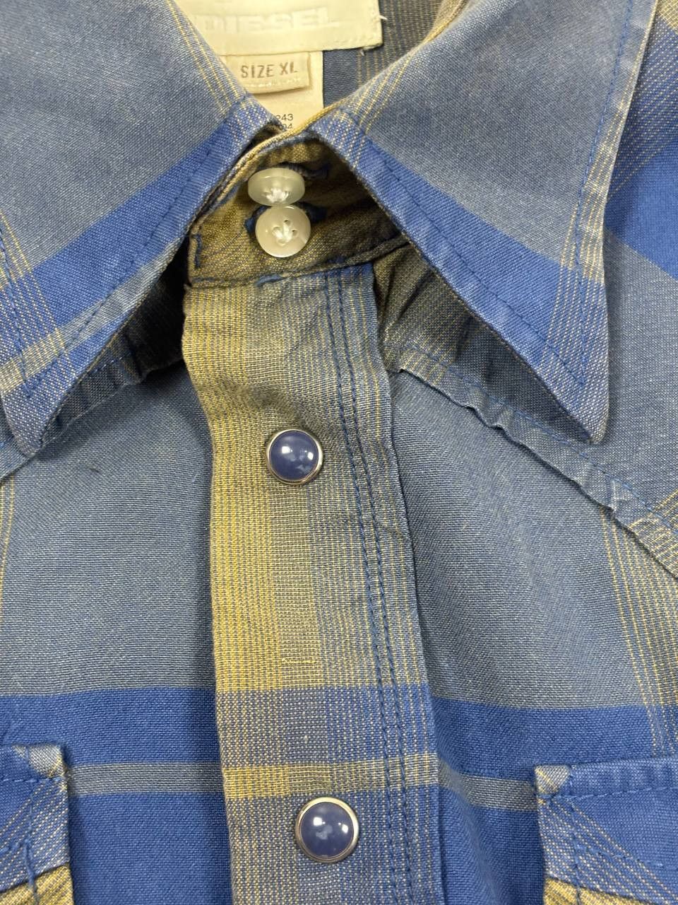 Diesel Diesel Western Plaid Snap Button Short Sleeve Shirt Size US XL / EU 56 / 4 - 4 Thumbnail