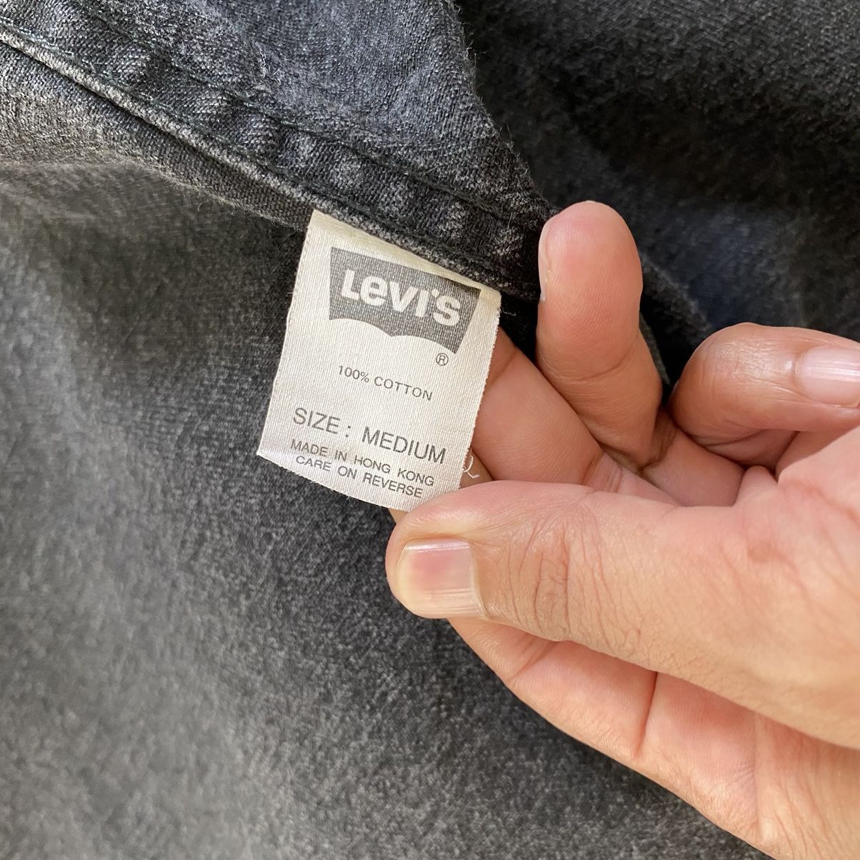Levi's VTG 90’s Levis Silvertab Faded Black Thick Denim Shirt Size US M / EU 48-50 / 2 - 23 Thumbnail