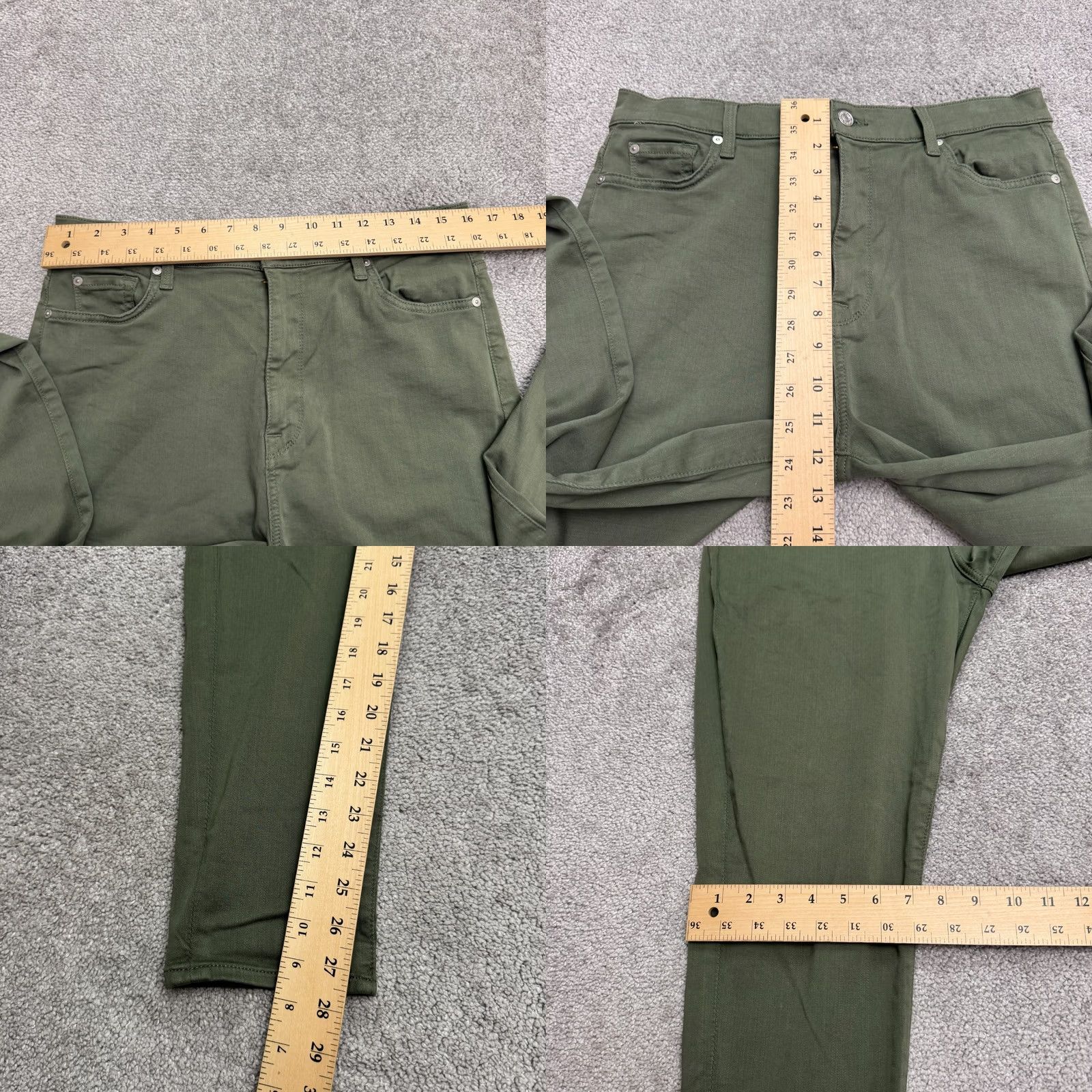 7 For All Mankind 7 for all mankind stretch high rise ankle denim jeans women 32 green Size 24" / US 00 / IT 34 - 9 Thumbnail