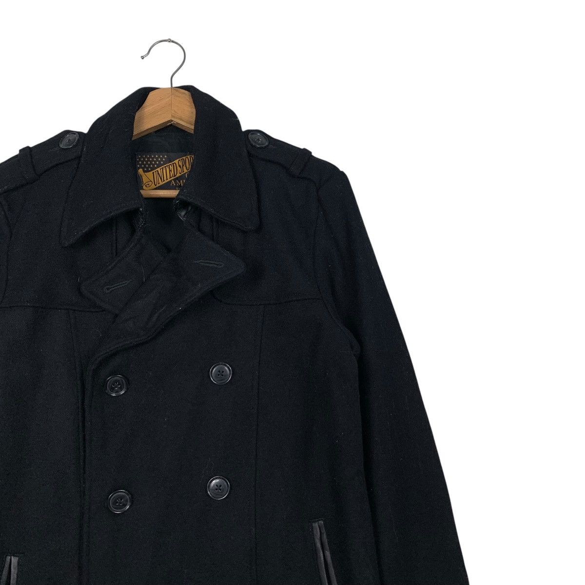 Japanese Brand UNITED SPORT Of AMERICA Double Breast Wool Coat #2379-C107 Size US M / EU 48-50 / 2 - 5 Thumbnail