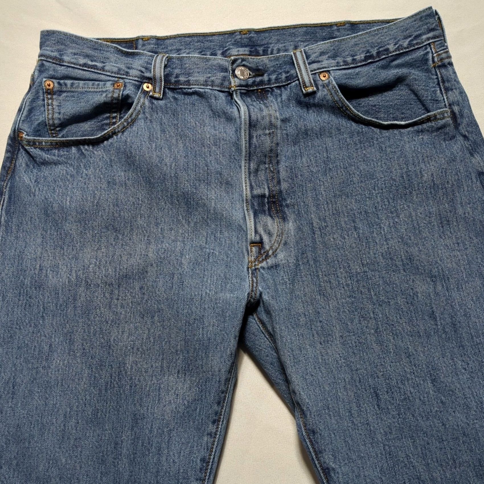 Levi's VTG Levi's 501 Original Fit Jeans Men Straight Button Fly Medium Wash 38x32 Blue Denim Straight Leg Five Pocket N/A Size US 38 / EU 54 - 5 Thumbnail