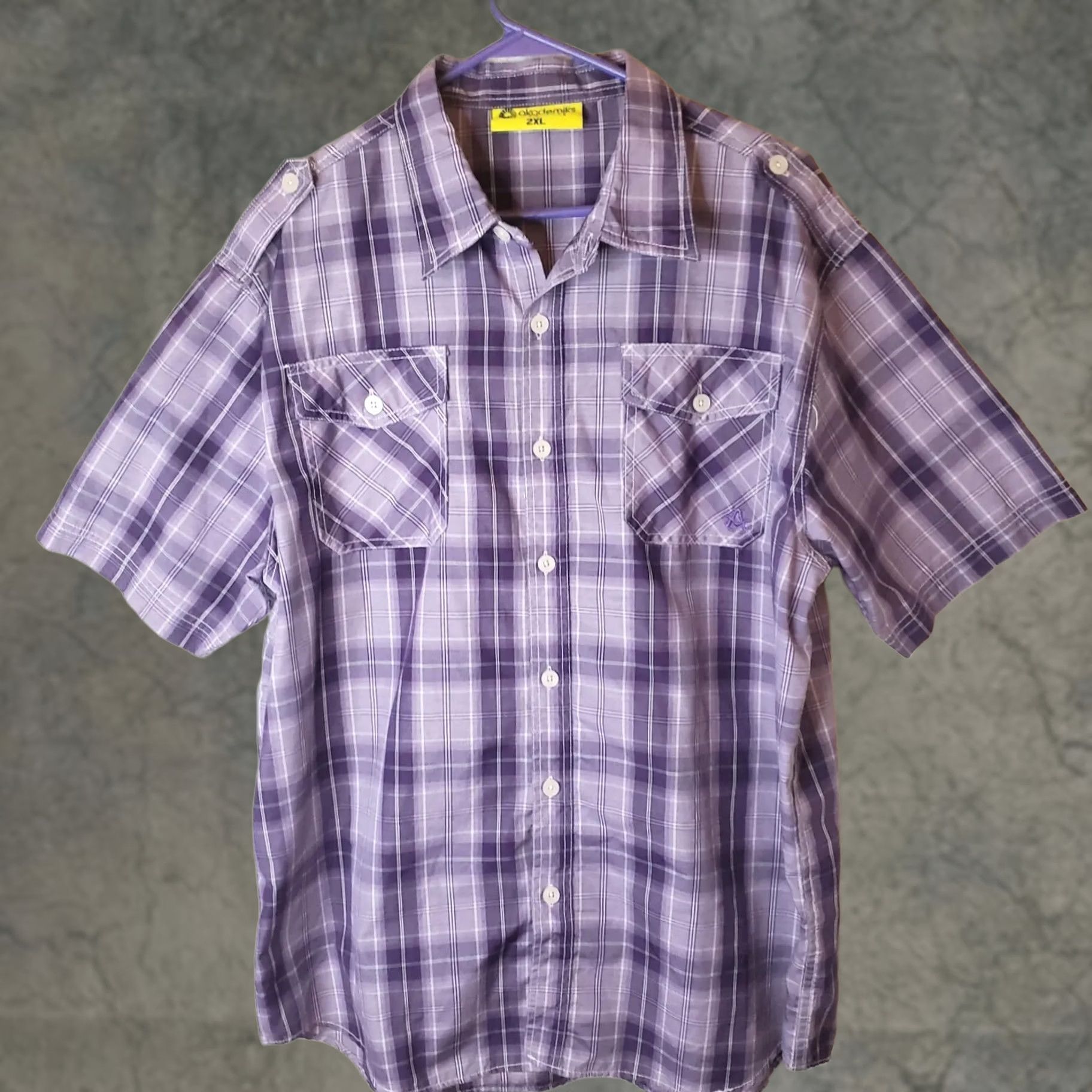 Akademiks Akademiks Purple Plaid Button Down Shirt - 2XL Size US XXL / EU 58 / 5 - 1 Thumbnail