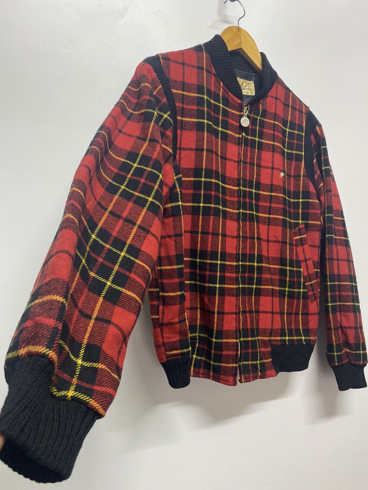 Japanese Brand Vintage Arnold Palmer by Renown Wool Plaid Bomber Jacket Size US M / EU 48-50 / 2 - 5 Thumbnail