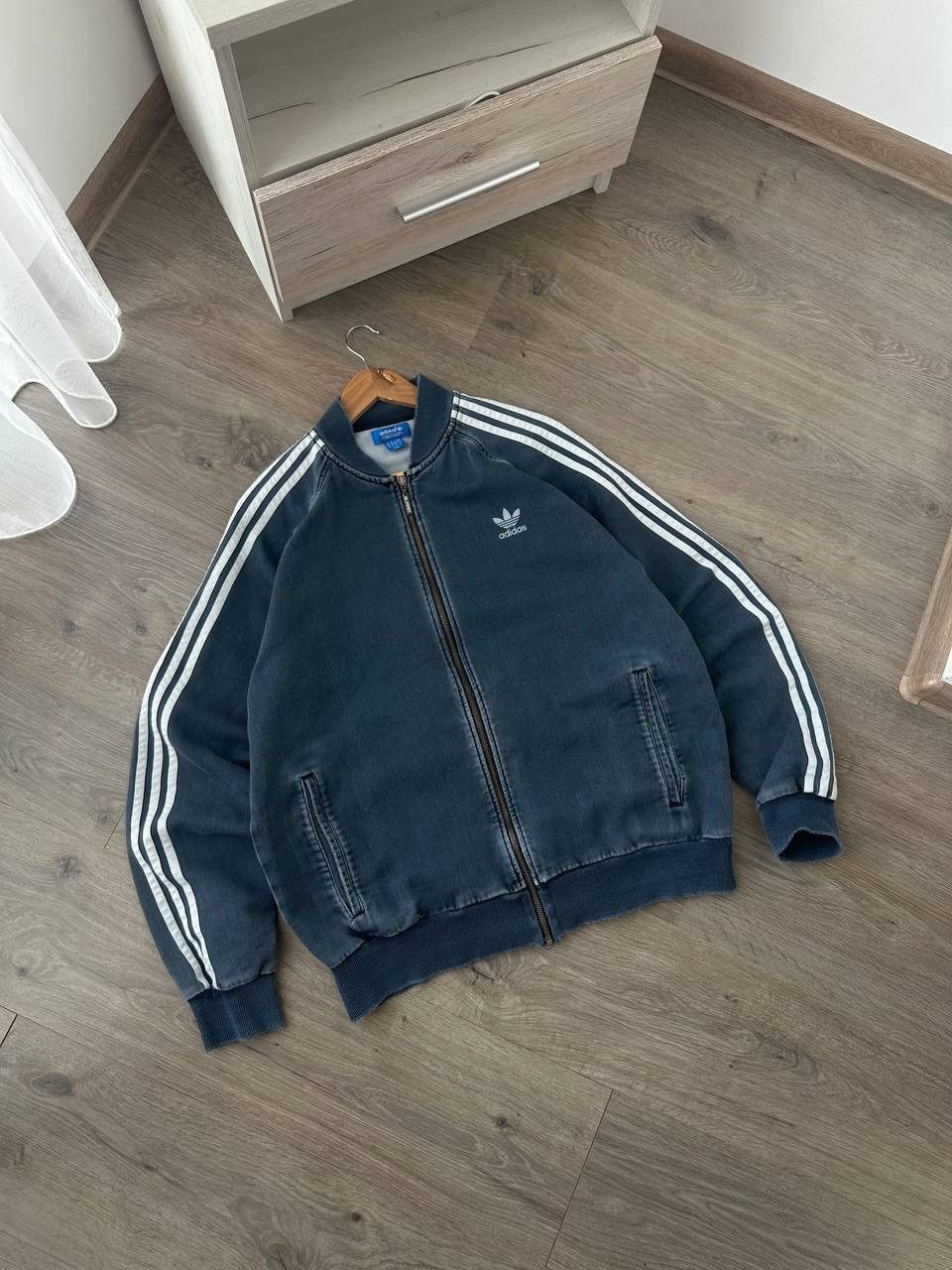 Adidas × Vintage Vintage Adidas Distressed Faded Blue Zip Hoodie Size US XL / EU 56 / 4 - 6 Thumbnail