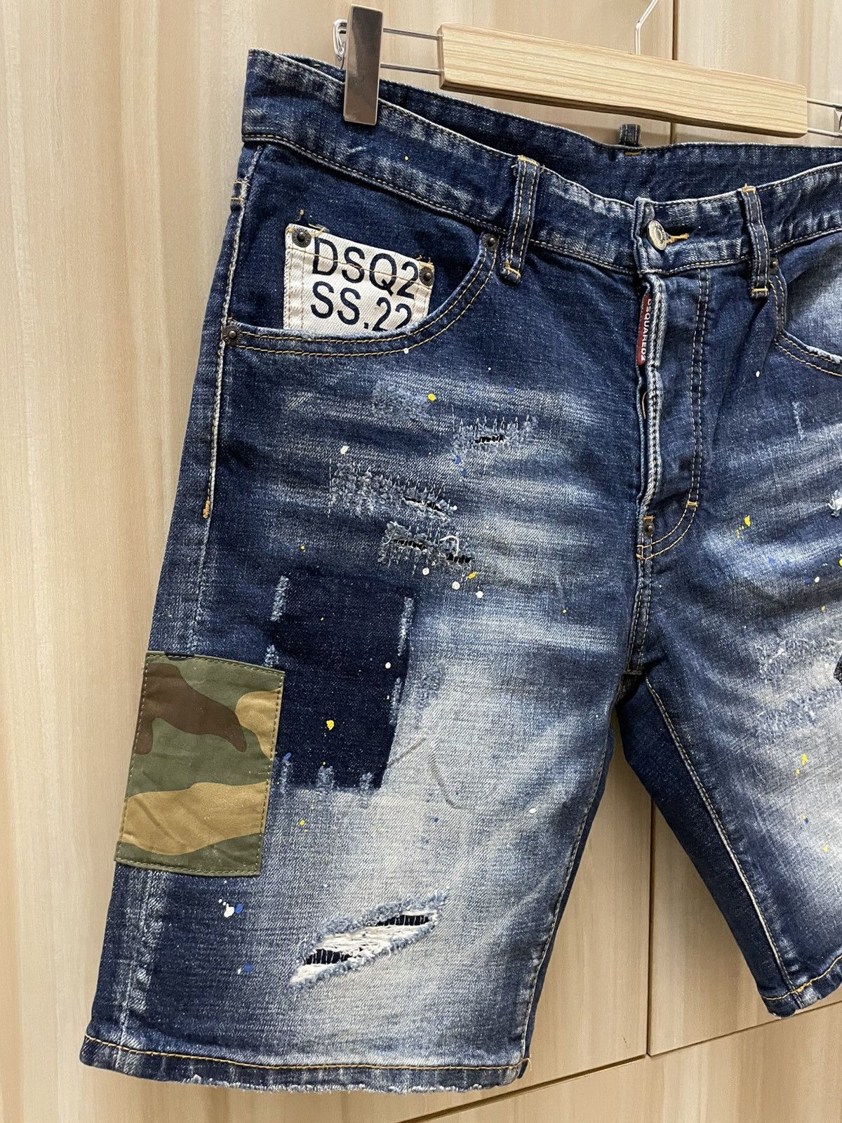 Dsquared2 Dsquared2 SS22 Camo Patch denim short Size US 33 - 2 Thumbnail