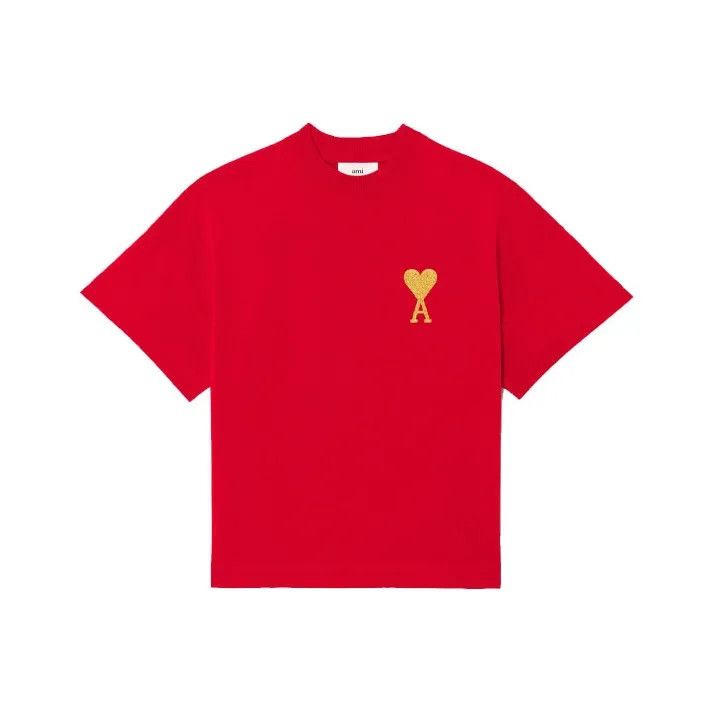AMI AMI PARIS Red Heart Logo T-shirt 0079 Size US S / EU 44-46 / 1 - 1 Thumbnail