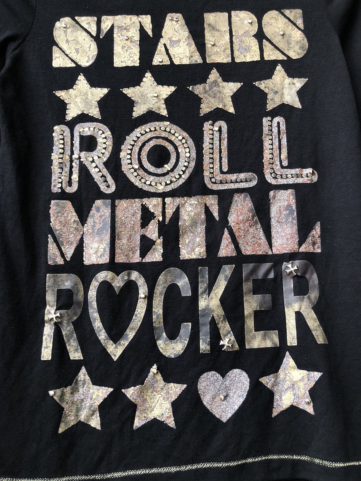 If Six Was Nine Japanese Studded Stars Roll Metal Rocker Poem Badass Style Size M / US 6-8 / IT 42-44 - 7 Thumbnail