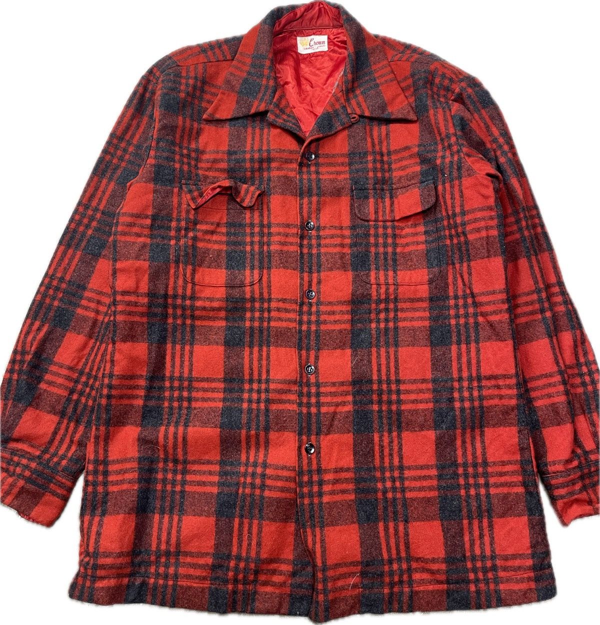 Japanese Brand × Vintage 60’s Loop Collar Crown Japanese Flannel Shirt Size US L / EU 52-54 / 3 - 1 Thumbnail
