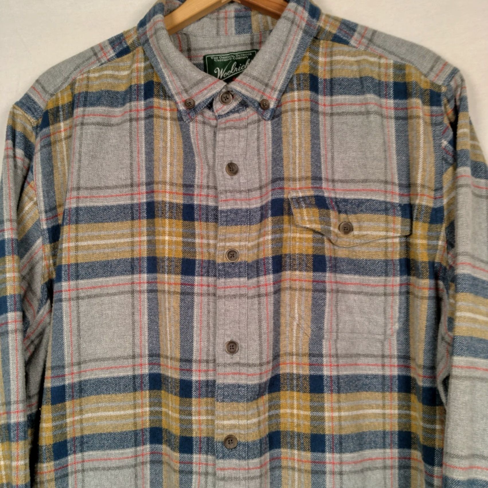 Vintage Woolrich Shirt Mens XL Flannel Gray Plaid Button-Down Work Outdoors Camp Casual Classic Outdoorsy Lumberjack Size US XL / EU 56 / 4 - 2 Thumbnail