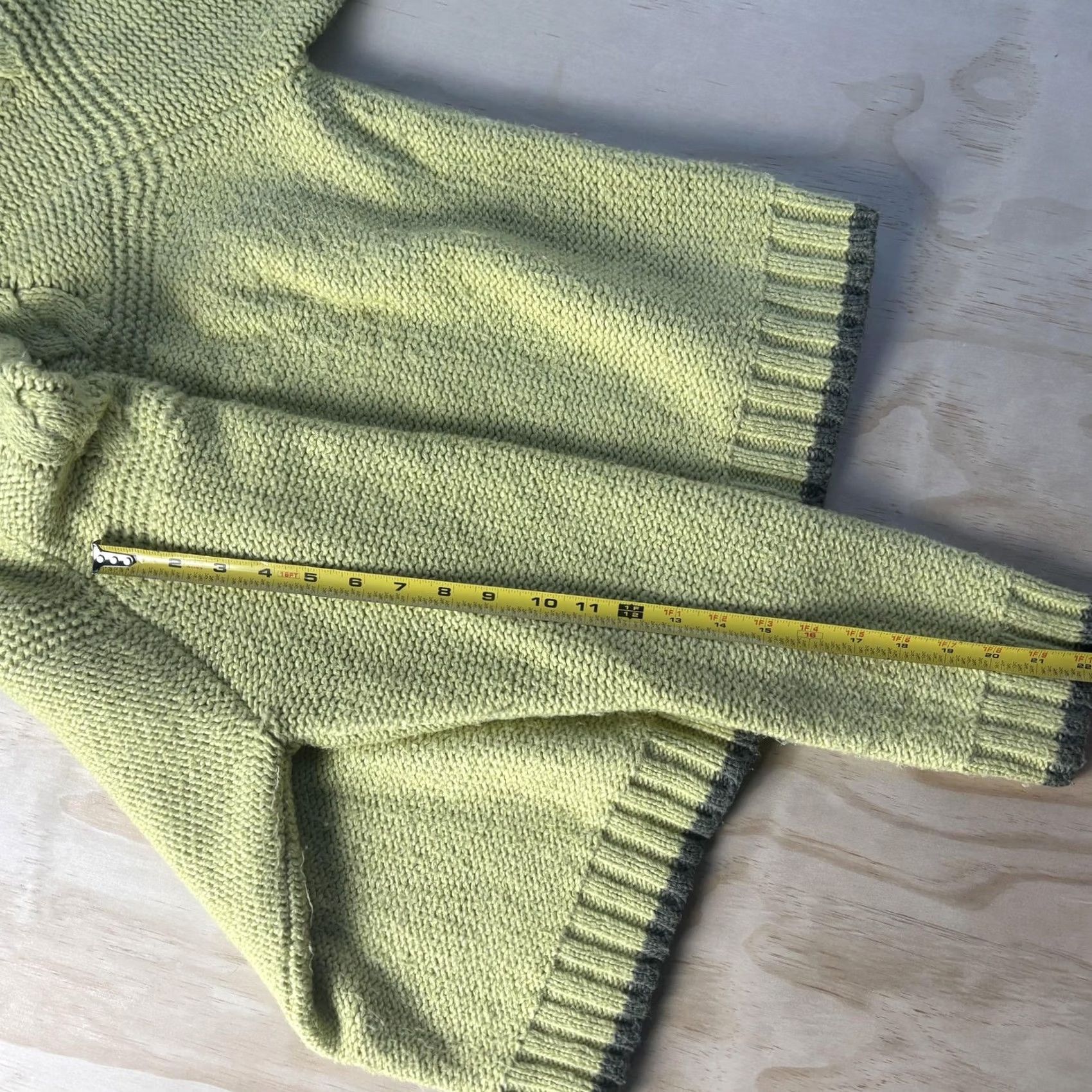 Vintage Aerie Sweater Womens XL Green Cable Knit Raglan Crewneck Pullover Contrast Trim Size XL / US 12-14 / IT 48-50 - 5 Thumbnail