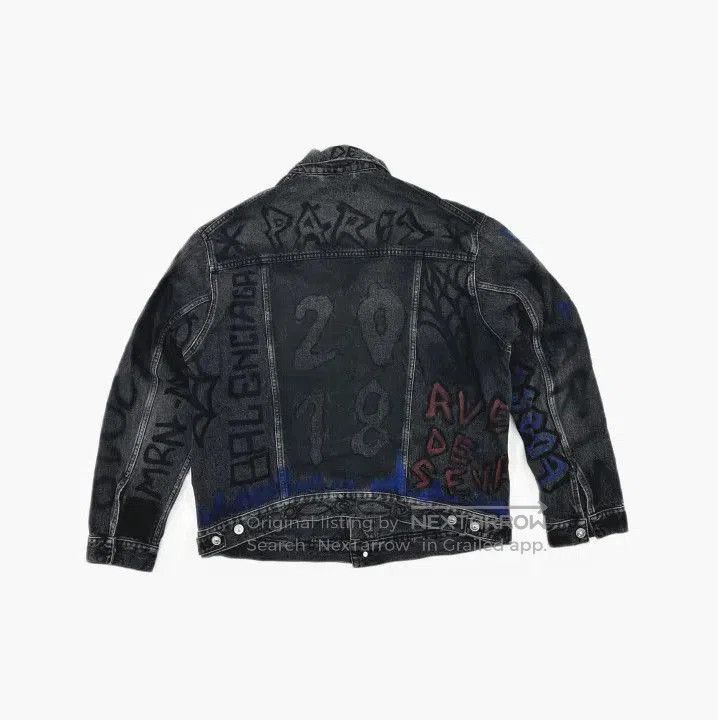 Balenciaga Balenciaga Black Graffiti Denim Jacket. Size US L / EU 52-54 / 3 - 1 Thumbnail