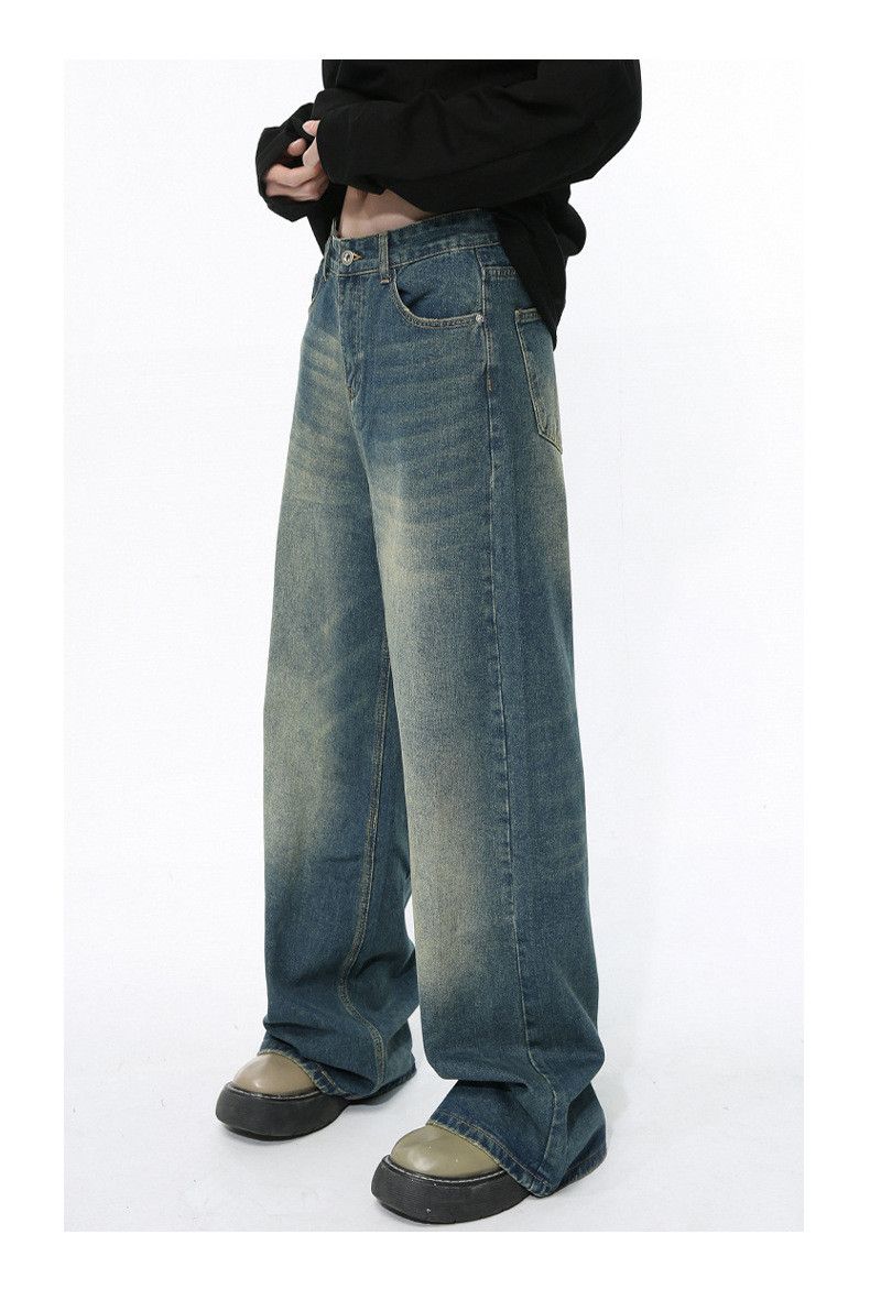 Japanese Brand × Jean Distressed retro washed simple straight casual jeans Size US 32 / EU 48 - 3 Thumbnail