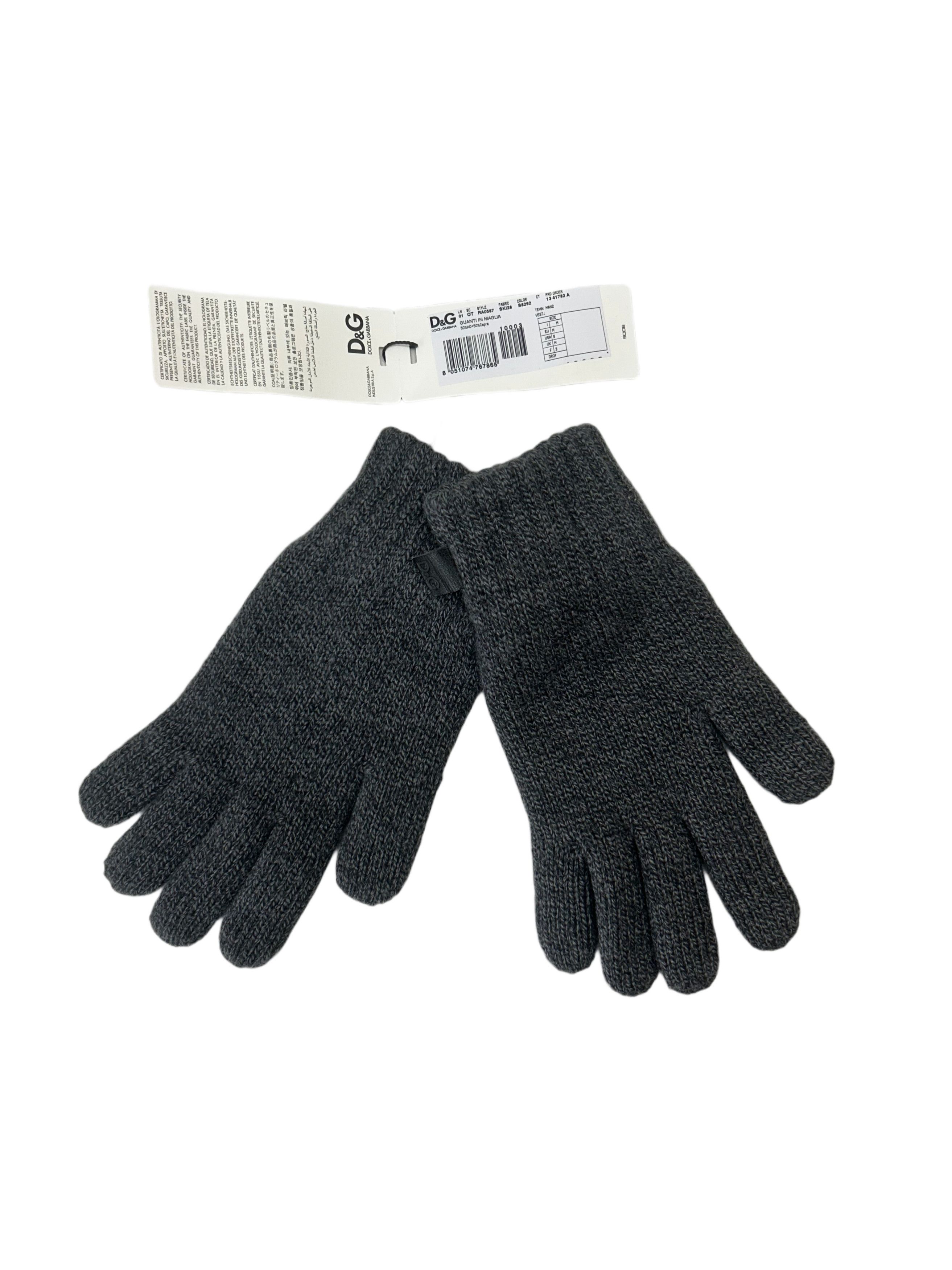 Dolce & Gabbana D&G ( Dolce & Gabbana) Grey Wool Gloves Size 32 - 2 Thumbnail