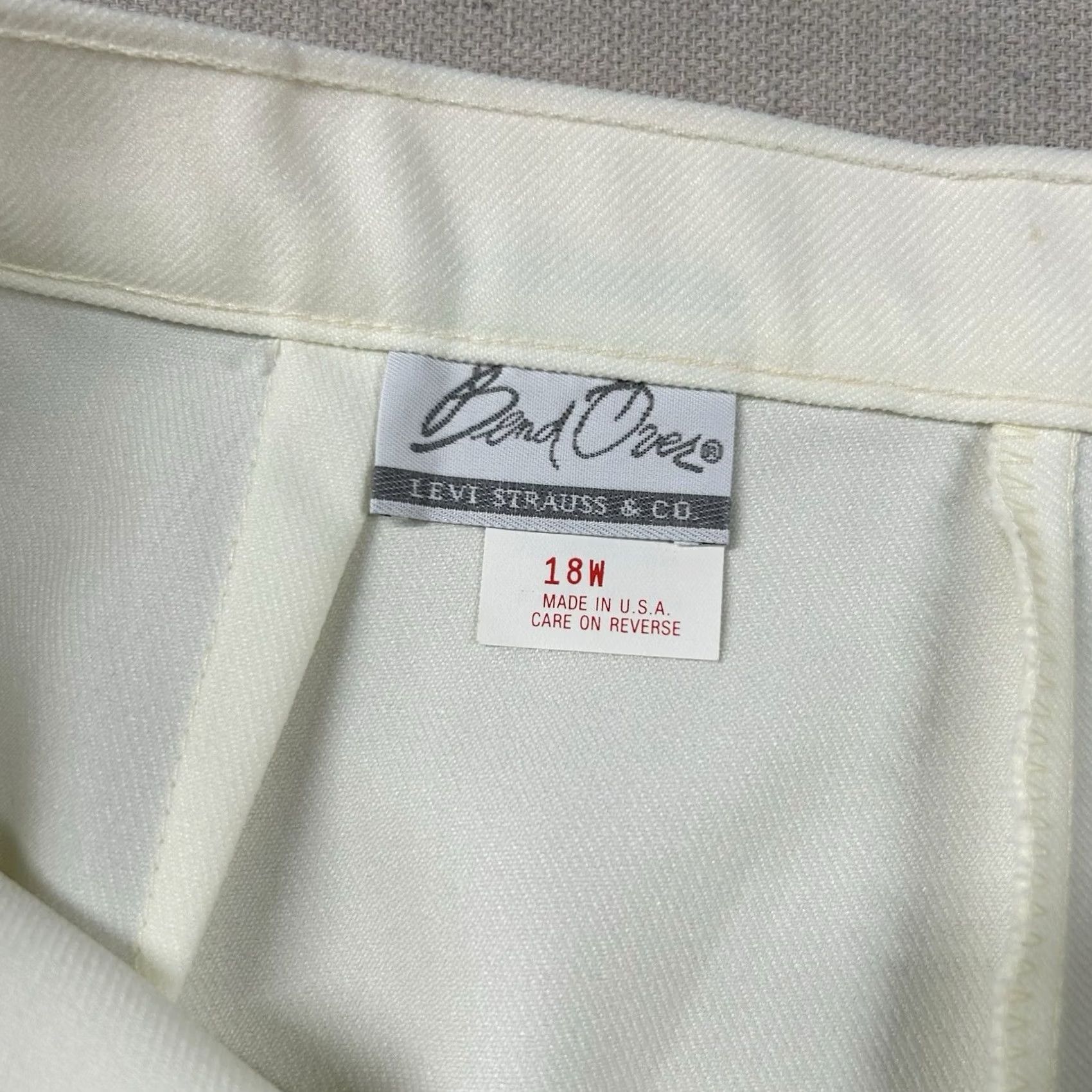Levi's VINTAGE Levi's Pants Womens 18W Tailored Ivory Dacron Polyester 80s USA Trouser Plus 30in 30in Womens Menus? Size 40" / US 18 - 3 Thumbnail