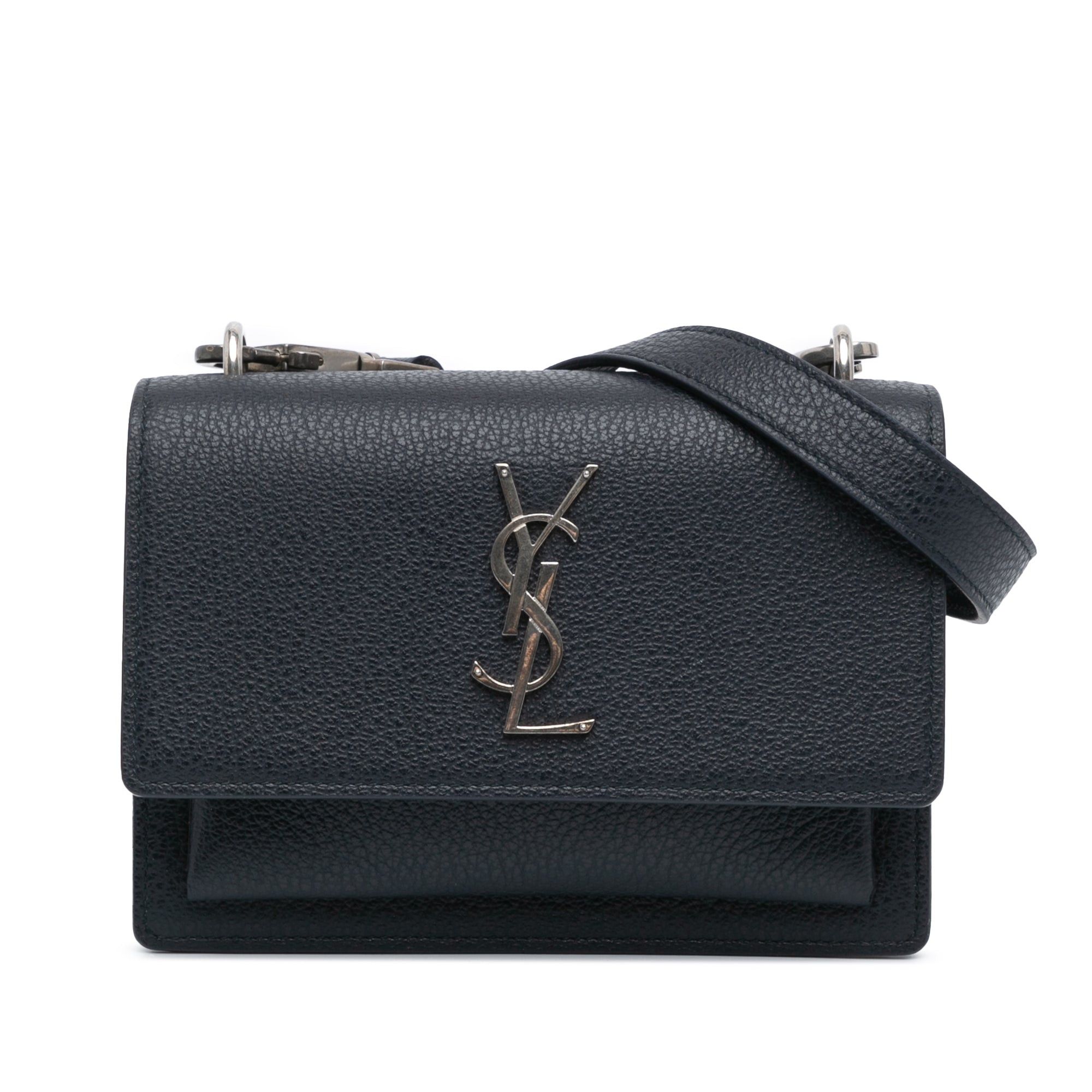 Saint Laurent Paris Saint Laurent Medium Grained Calfskin Monogram Sunset Crossbody Blue Size ONE SIZE - 1 Thumbnail