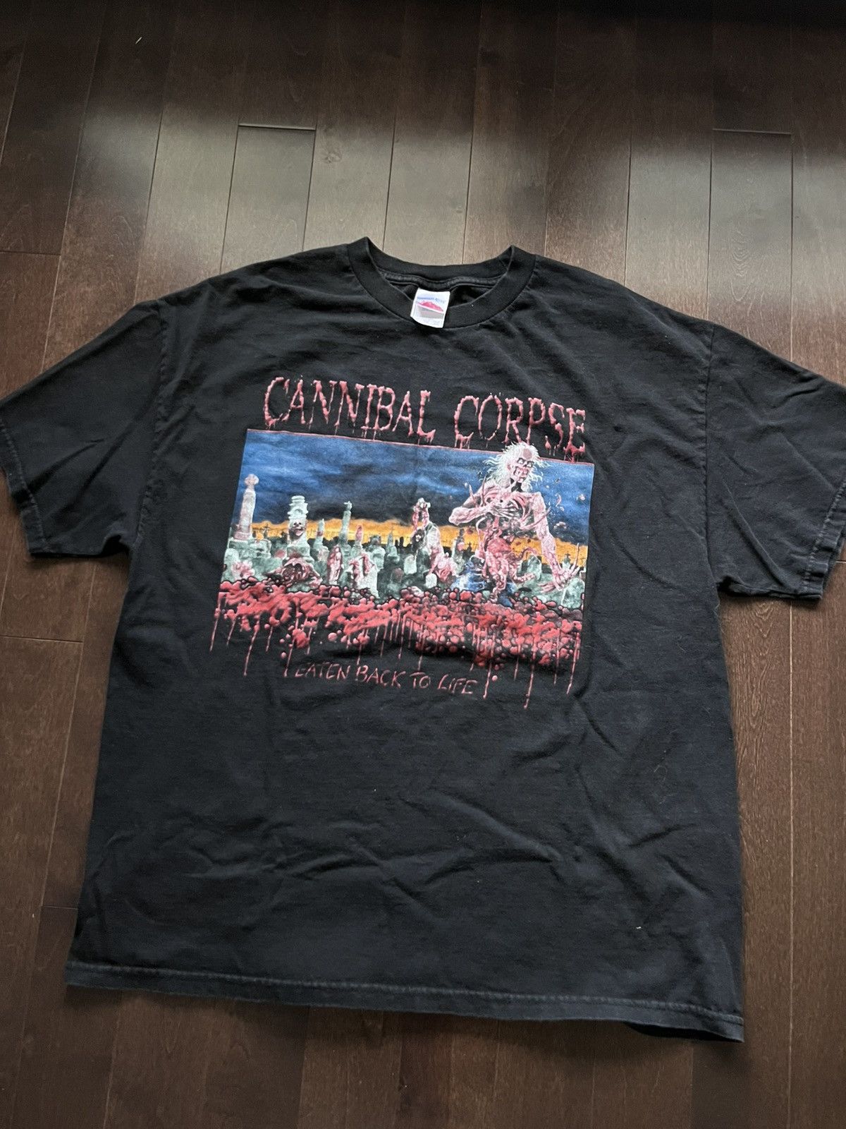 Other Vintage Cannibal Corpse Eaten Back To Life Band Graphic Tee Size US XL / EU 56 / 4 - 1 Thumbnail