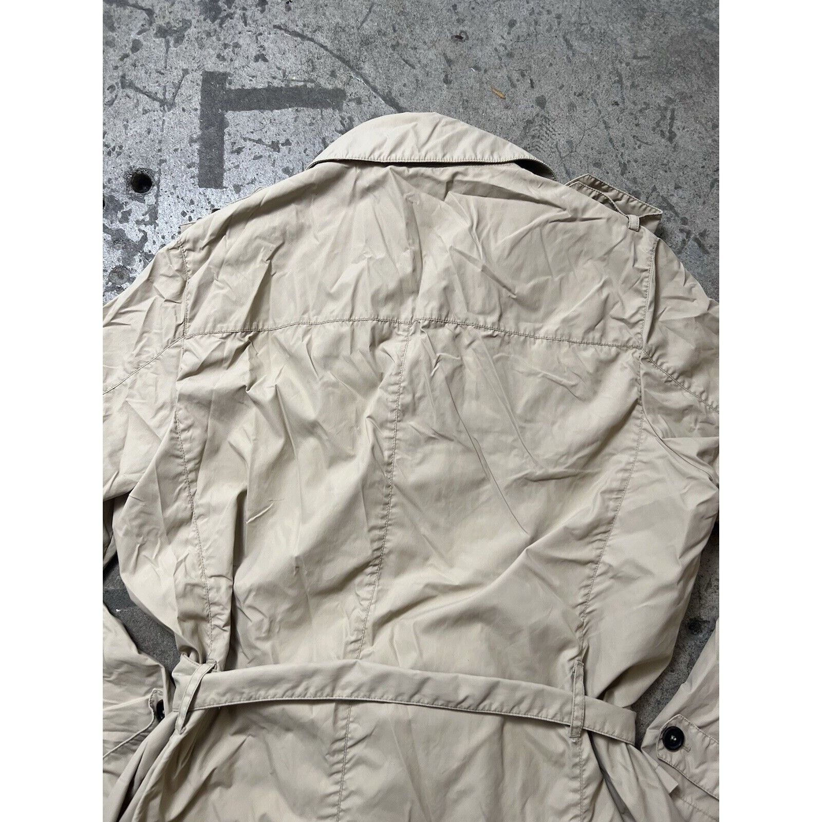 Prada Womens PRADA Jacket Nylon Trench Coat Zip Coat Beige Belt Size L / US 10 / IT 46 - 6 Thumbnail