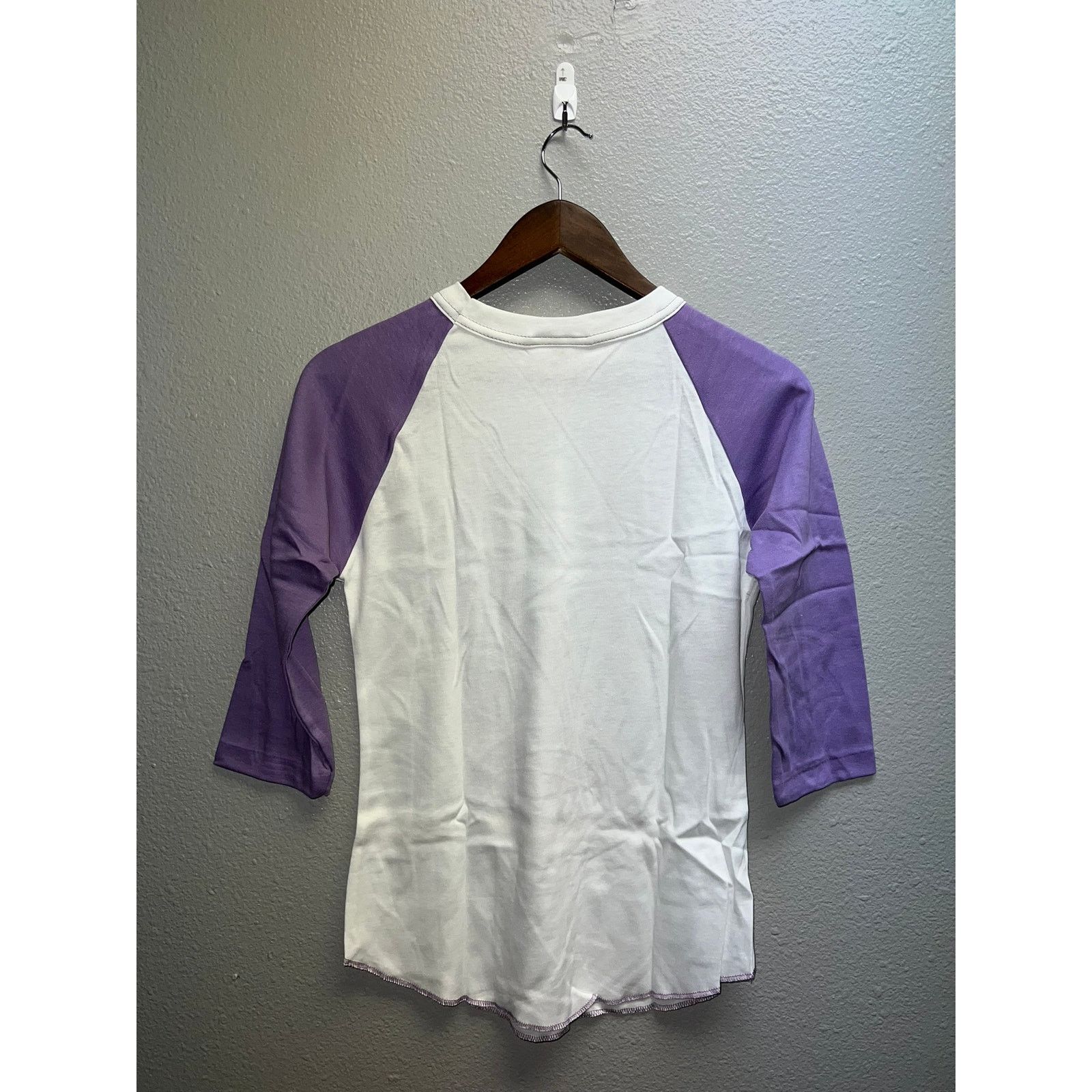 Vintage 80s Women's Lucky Star White Purple Raglan Shirt Grape M Size M / US 6-8 / IT 42-44 - 8 Thumbnail