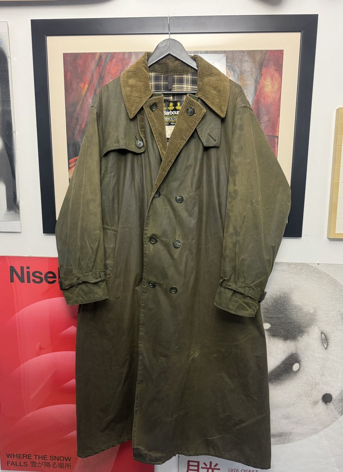 Barbour Vintage Barbour Trench Coat Waxed Jacket Corduroy Rare Hype Size US L / EU 52-54 / 3 - 1 Thumbnail