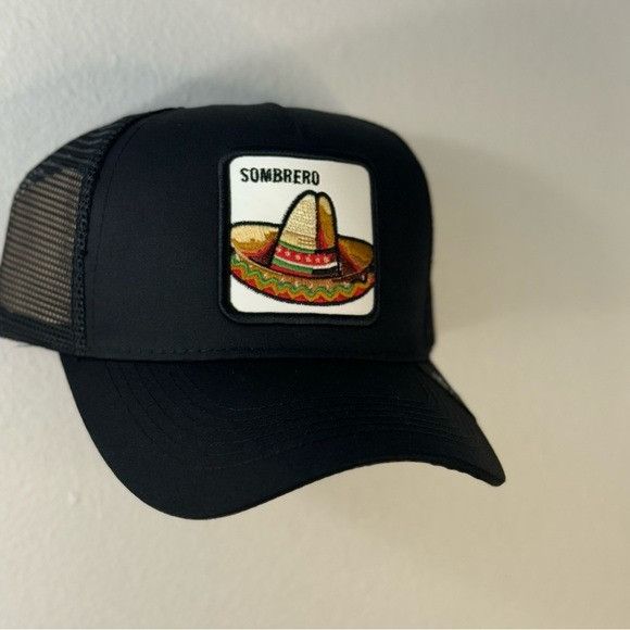 Designer NEW SOMBRERO PATCH BLACK TRUCKER MESH CAP HAT Size ONE SIZE - 2 Thumbnail