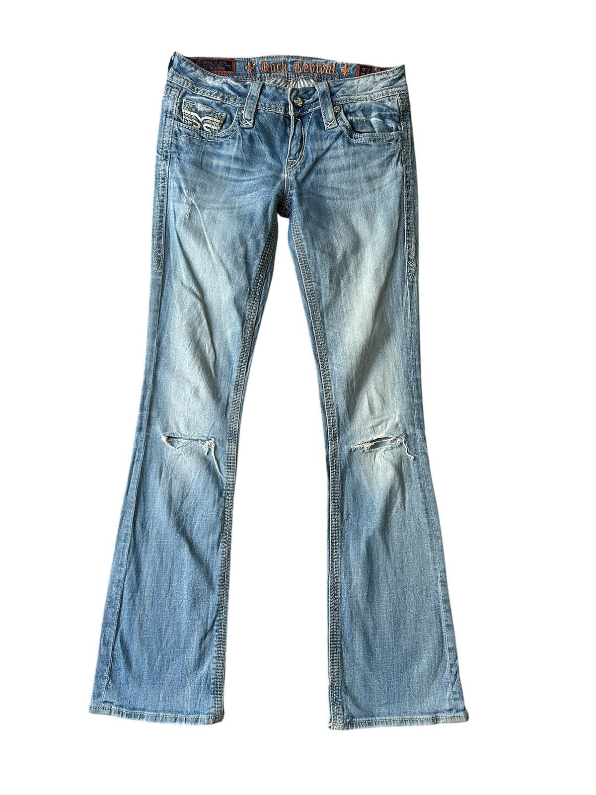 Rock Revival FLARE Rock Revival Distressed Jeans Size 28" / US 6 / IT 42 - 1 Thumbnail