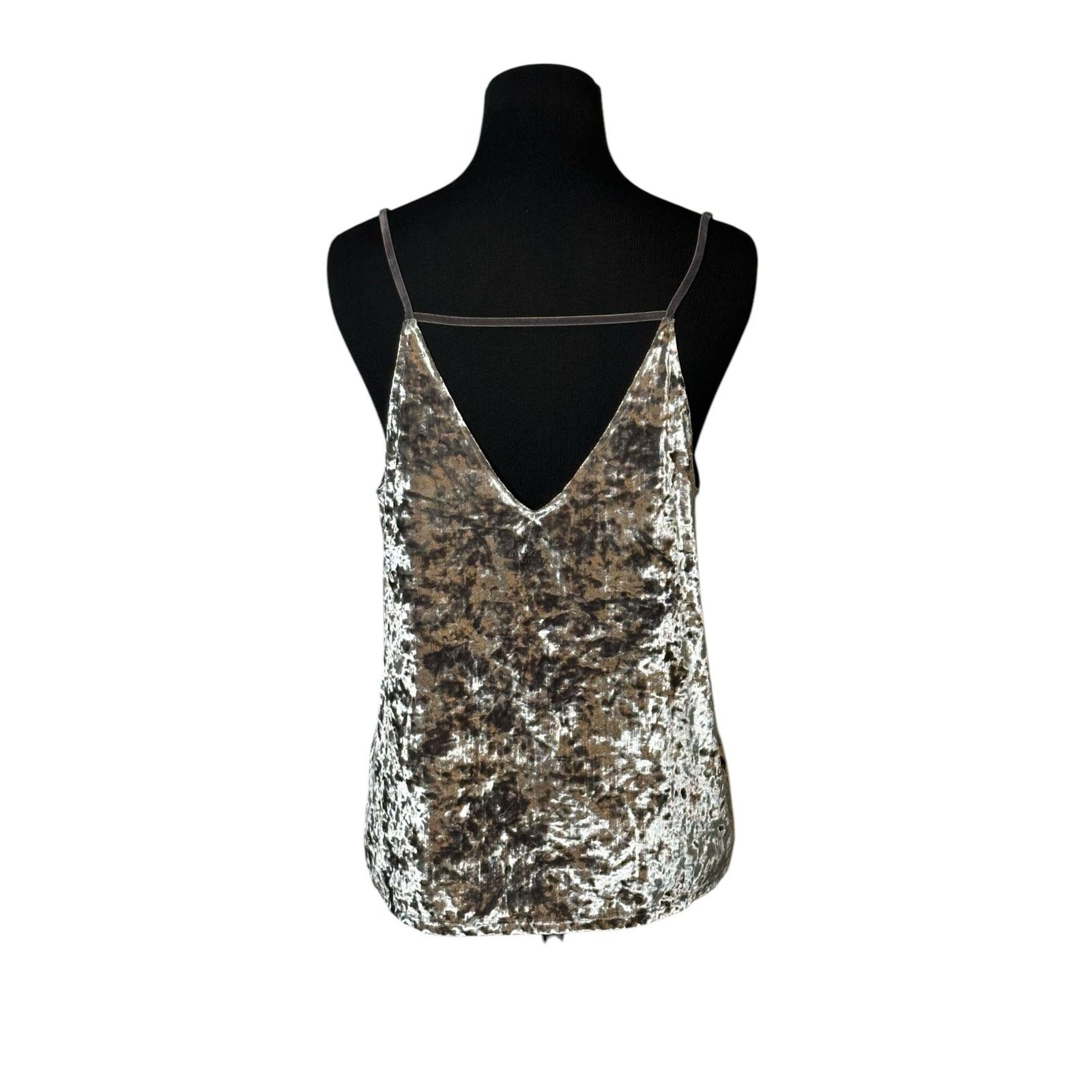 American Eagle Outfitters American Eagle silver crushed velvet tank top cami size M Size M / US 6-8 / IT 42-44 - 9 Thumbnail