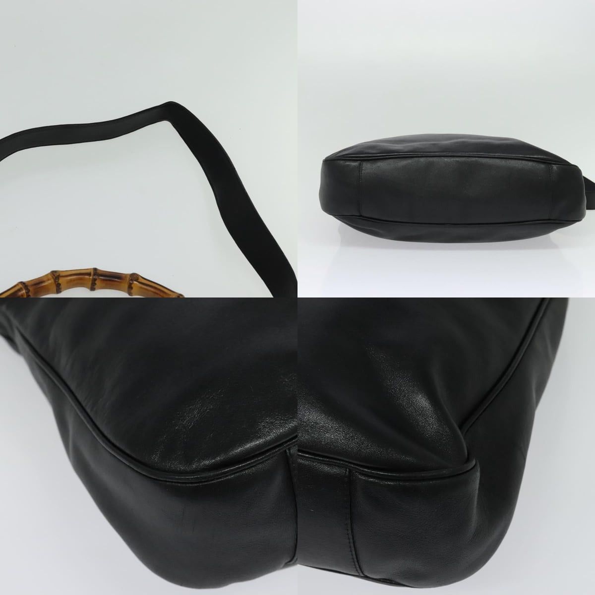 Gucci GUCCI Bamboo Handbag Leather Black Gold 001 2123 001 2123 Size ONE SIZE - 10 Thumbnail
