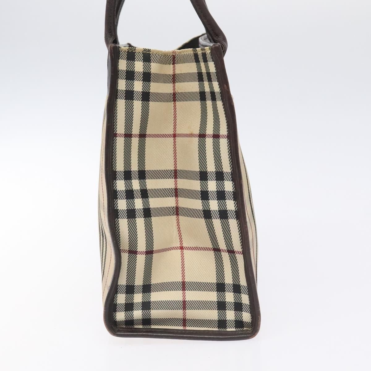 Burberry Burberry Nova Check Hand Bag Nylon Leather Beige Silver Size ONE SIZE - 3 Thumbnail