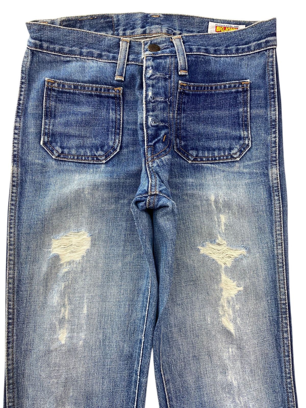 Big John Big John Faded Wash Ripped Style Flare Jeans Size US 27 - 2 Thumbnail