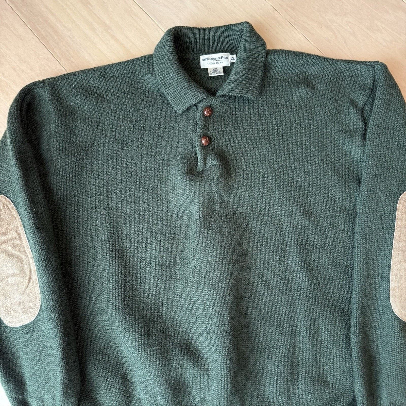 Abercrombie & Fitch Vintage Abercrombie & Fitch Wool Sweater XL Green Collared Size US XL / EU 56 / 4 - 3 Thumbnail