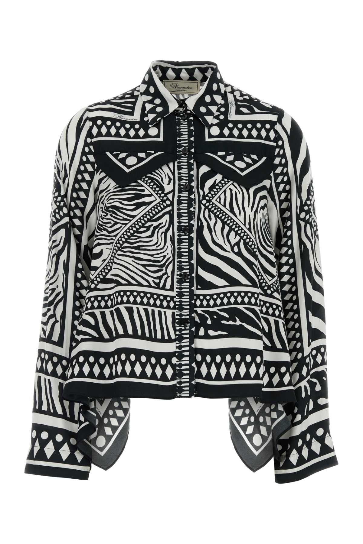 Blumarine Printed Twill Shirt Size XS / US 0-2 / IT 36-38 - 1 Thumbnail