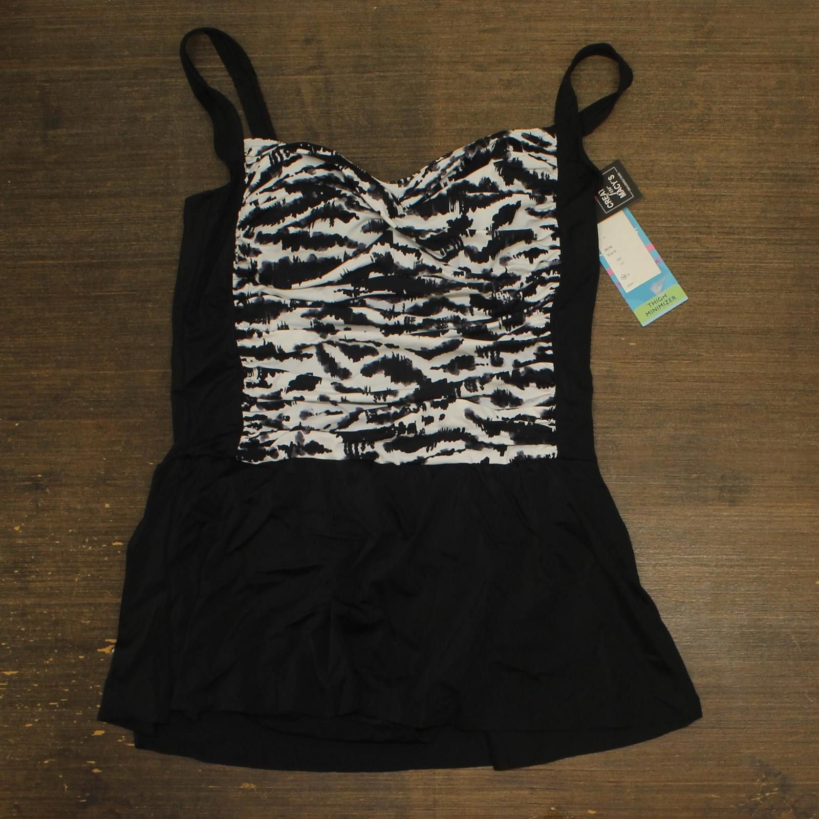 Other Nwt Swim Solutions Skater Swimsuit Feral Stripes Black 16w Size ONE SIZE - 1 Thumbnail