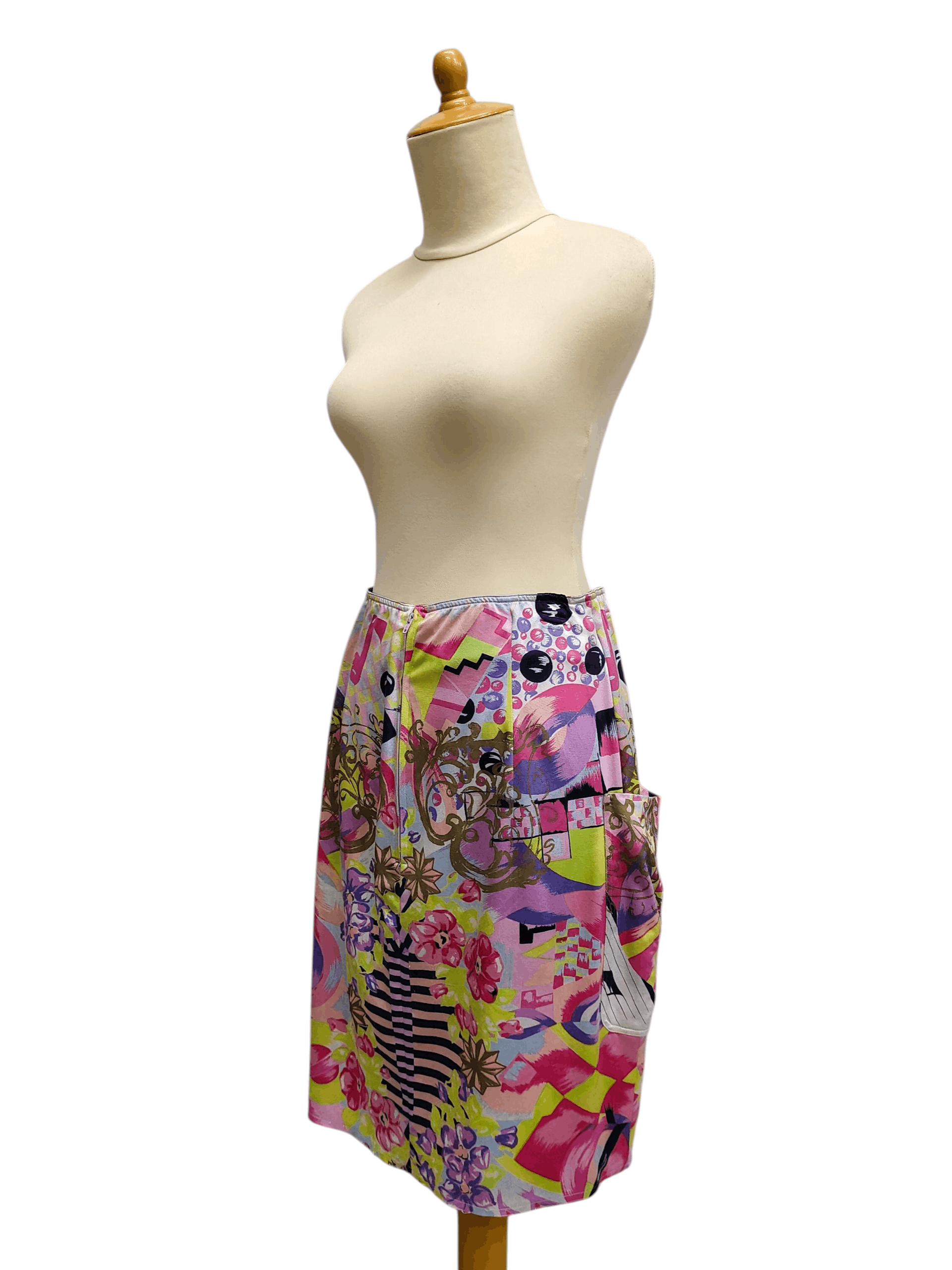 Versace ARCHIVE❤️‍🔥80s Gianni Versace Psychedelic Baroque Art Skirt Size 30" / US 8 / IT 44 - 9 Thumbnail