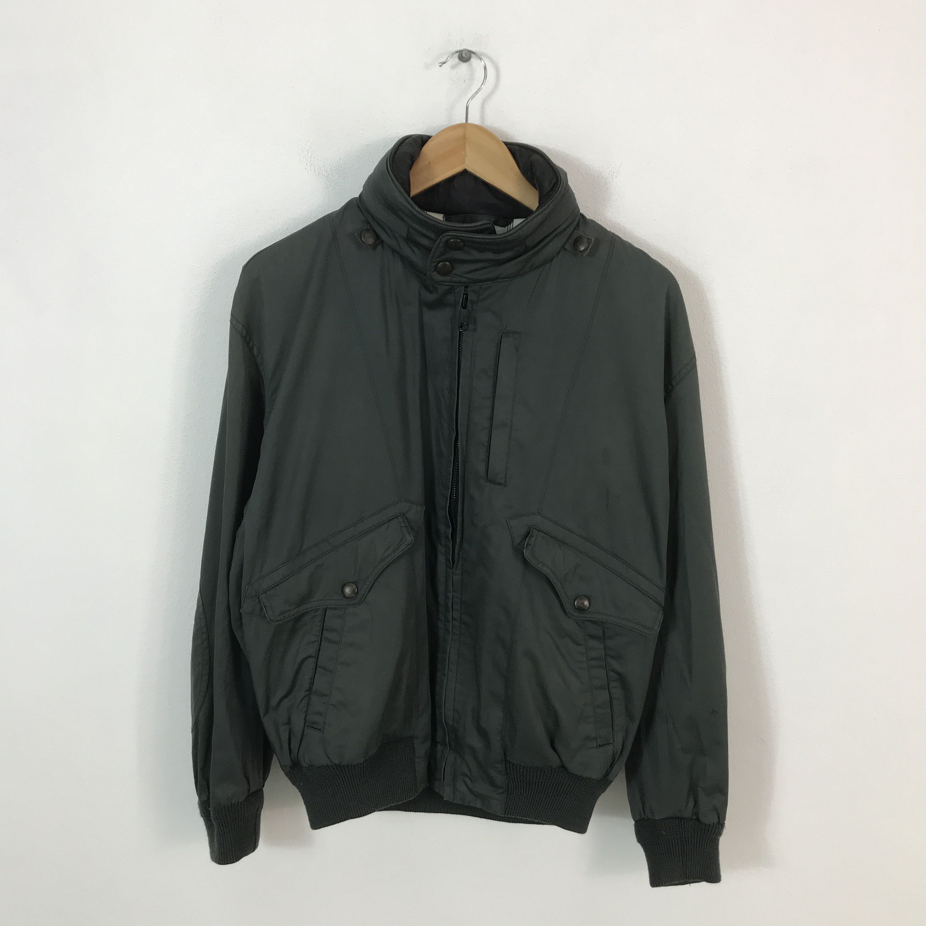 Bill Blass Bill Blass Bomber Green jacket Leather collar Size US L / EU 52-54 / 3 - 1 Thumbnail