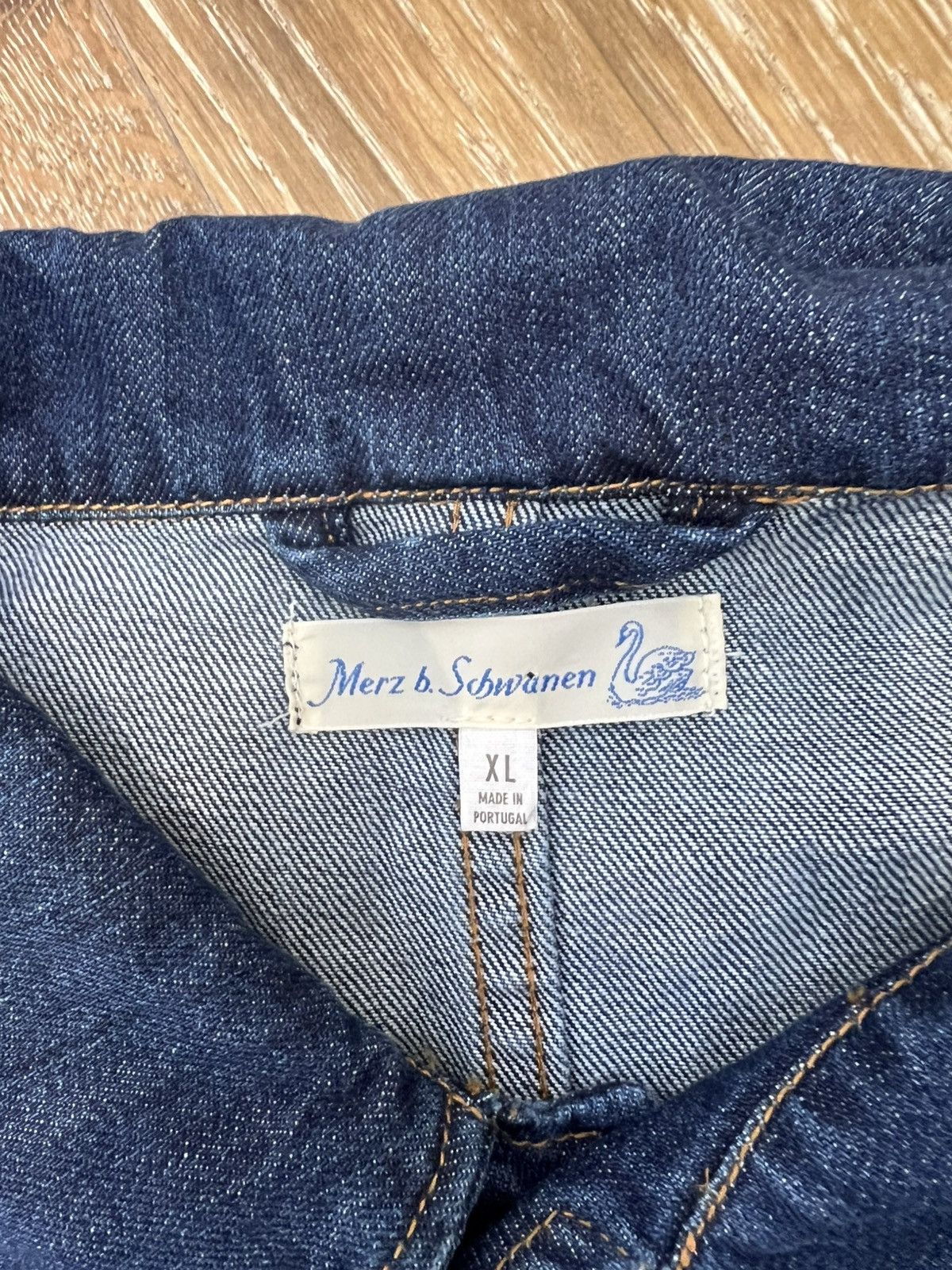 Merz B. Schwanen Merz b. Schwanen CROPPED WORKER'S DENIM JACKET Size US XL / EU 56 / 4 - 3 Thumbnail