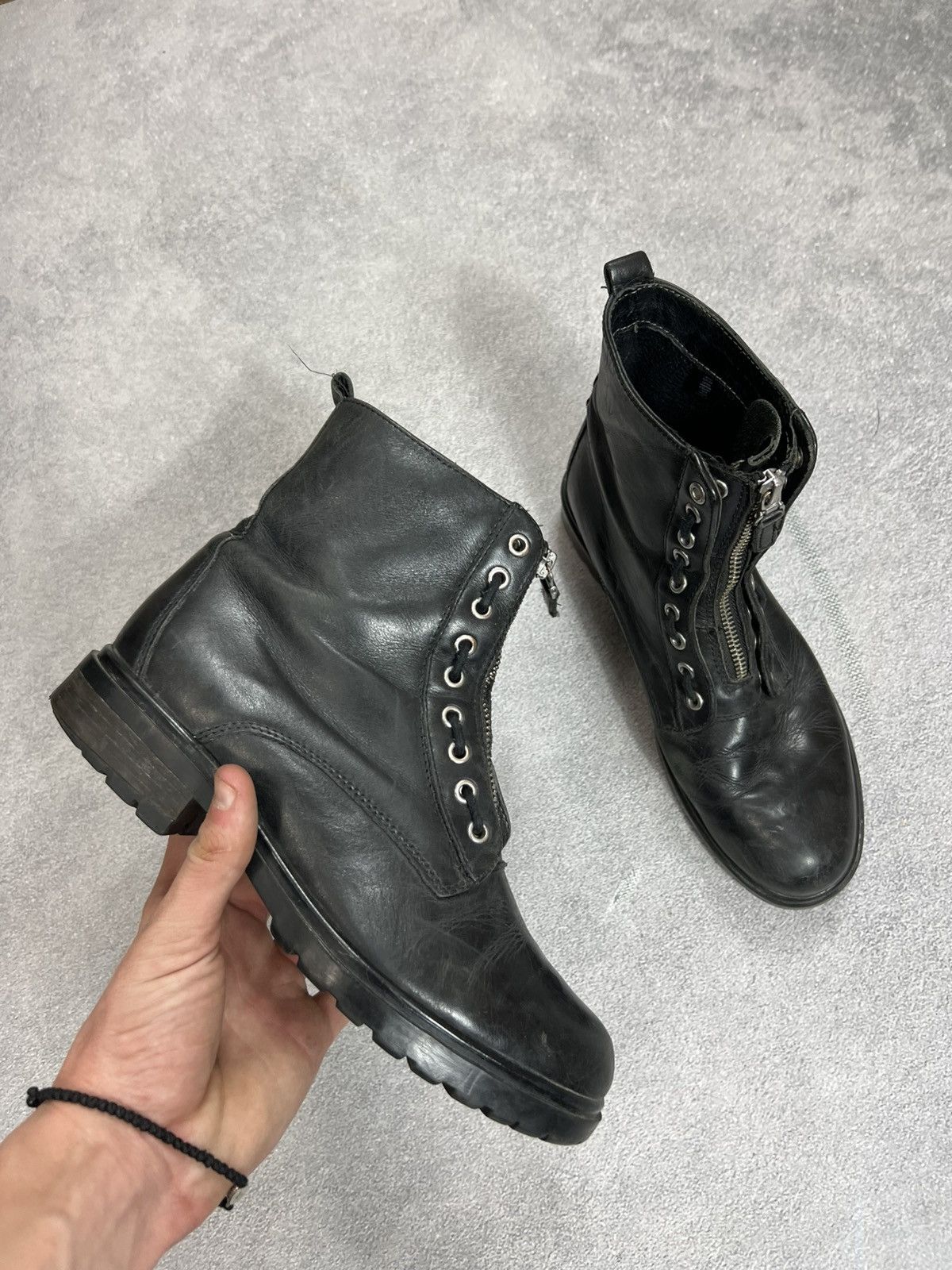Vintage Vintage 90s Archive Japan Style Ankle-Zip Leather Boots Size US 7 / IT 37 - 3 Thumbnail