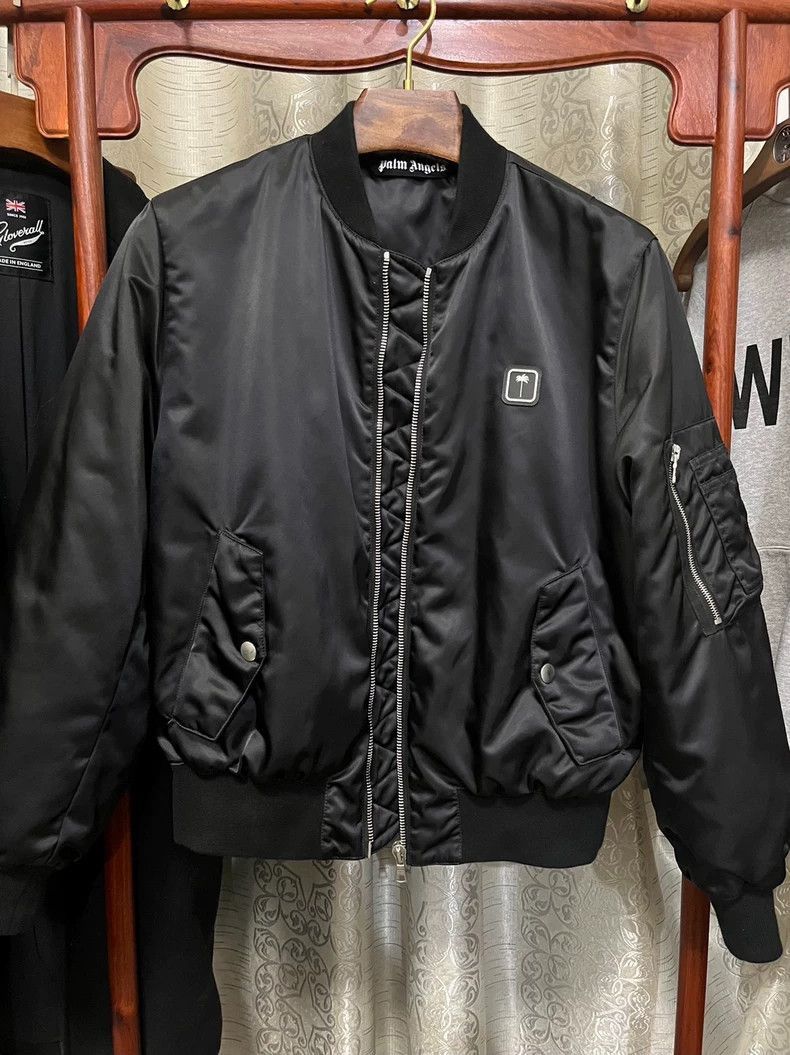 Palm Angels Palm Angels Ma-1 Black Nylon Bomber Jacket-250