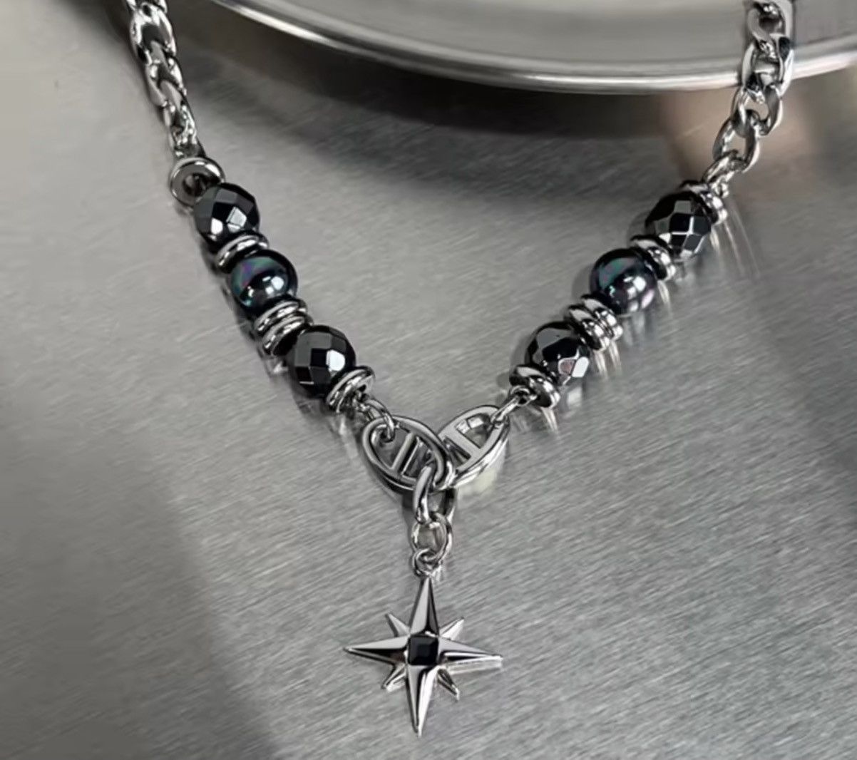Japanese Brand Obsidian Star Necklace (55 + 5 cm ) Size ONE SIZE - 5 Thumbnail