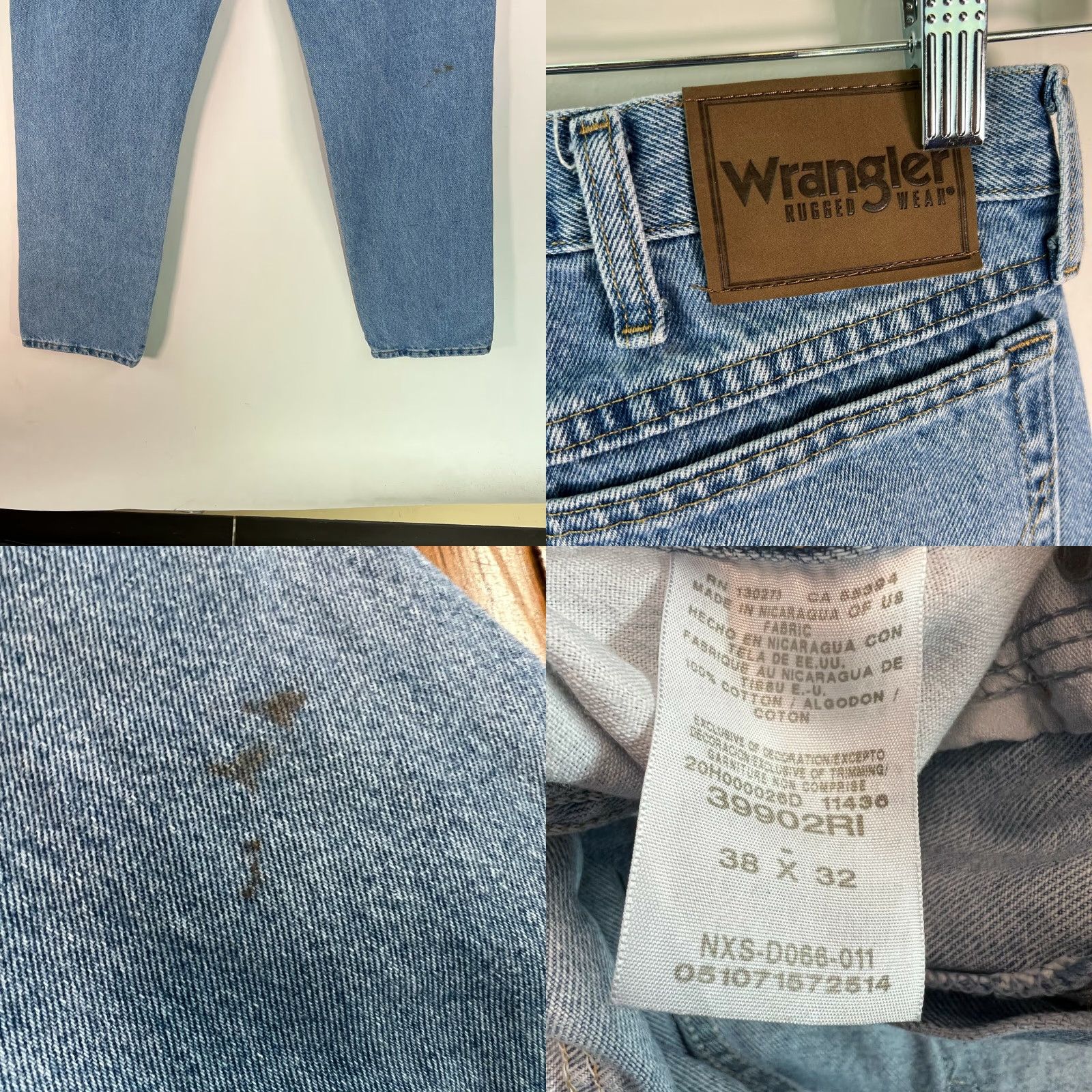 Wrangler VINTAGE Wrangler Rugged Wear Denim Jeans Men's Size 38 Straight Leg Blue 38X32 Size US 38 / EU 54 - 8 Thumbnail