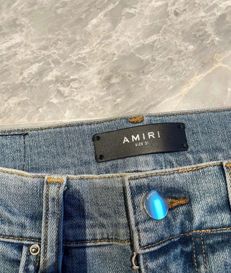 Amiri Amiri multi-element colorful limited patchwork blue jeans Size US 31 - 2 Thumbnail